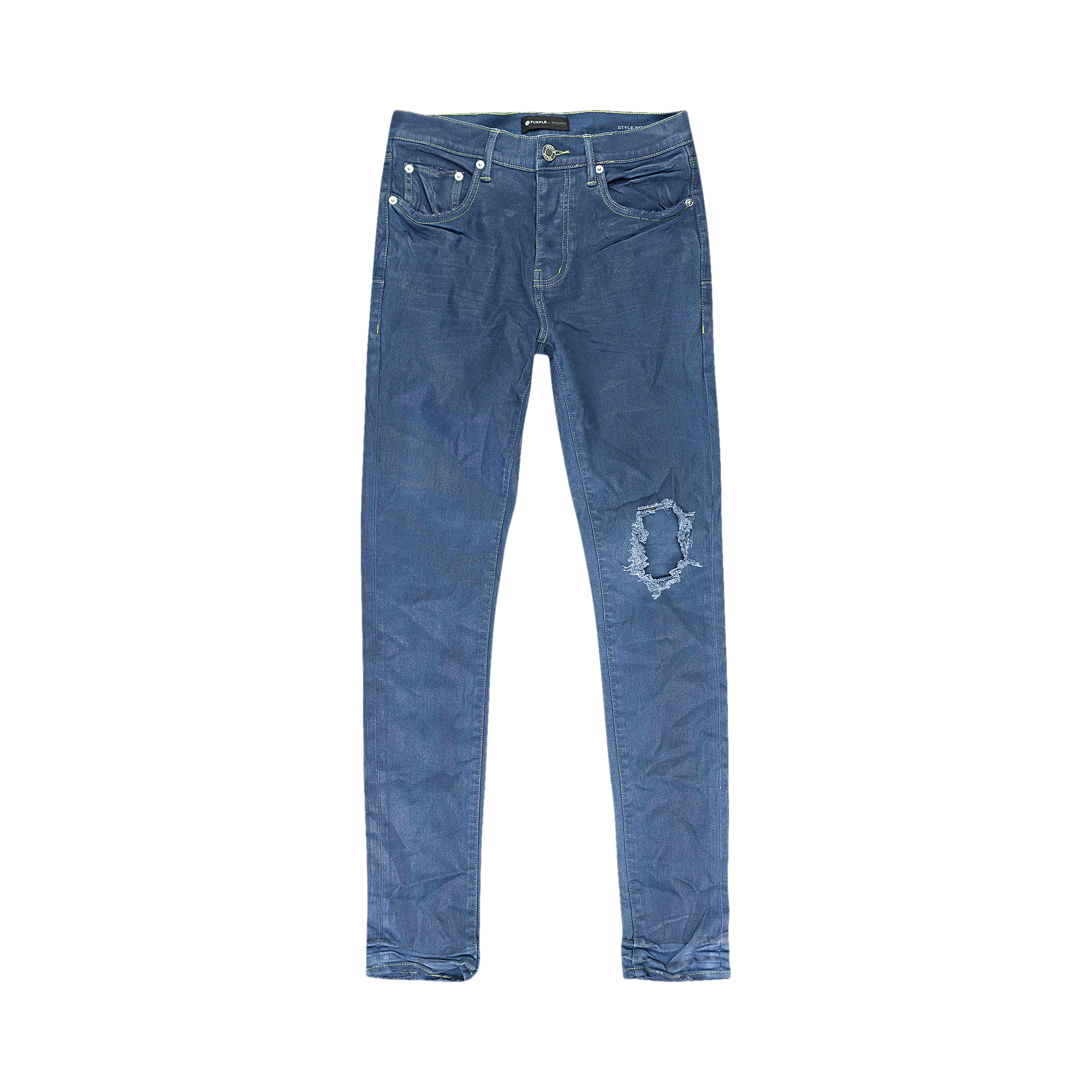 PURPLE BRAND Deep Contrast Stitch Skinny Jeans 'Blue'