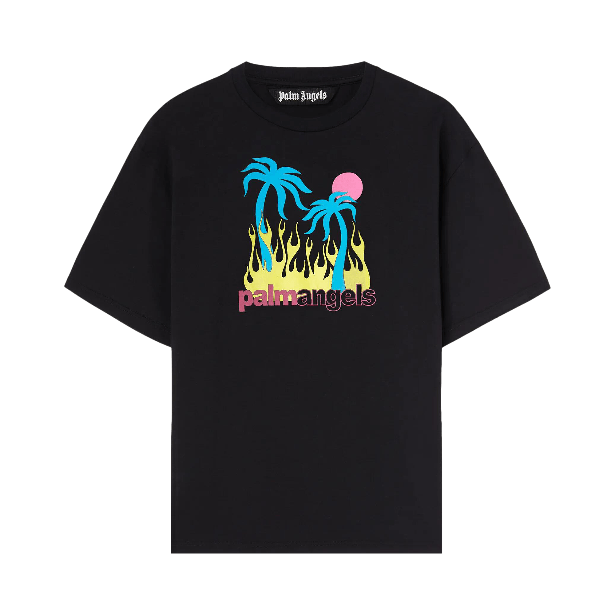 Palm Angels Burning Oasi Slim Tee 'Black/Multicolor'