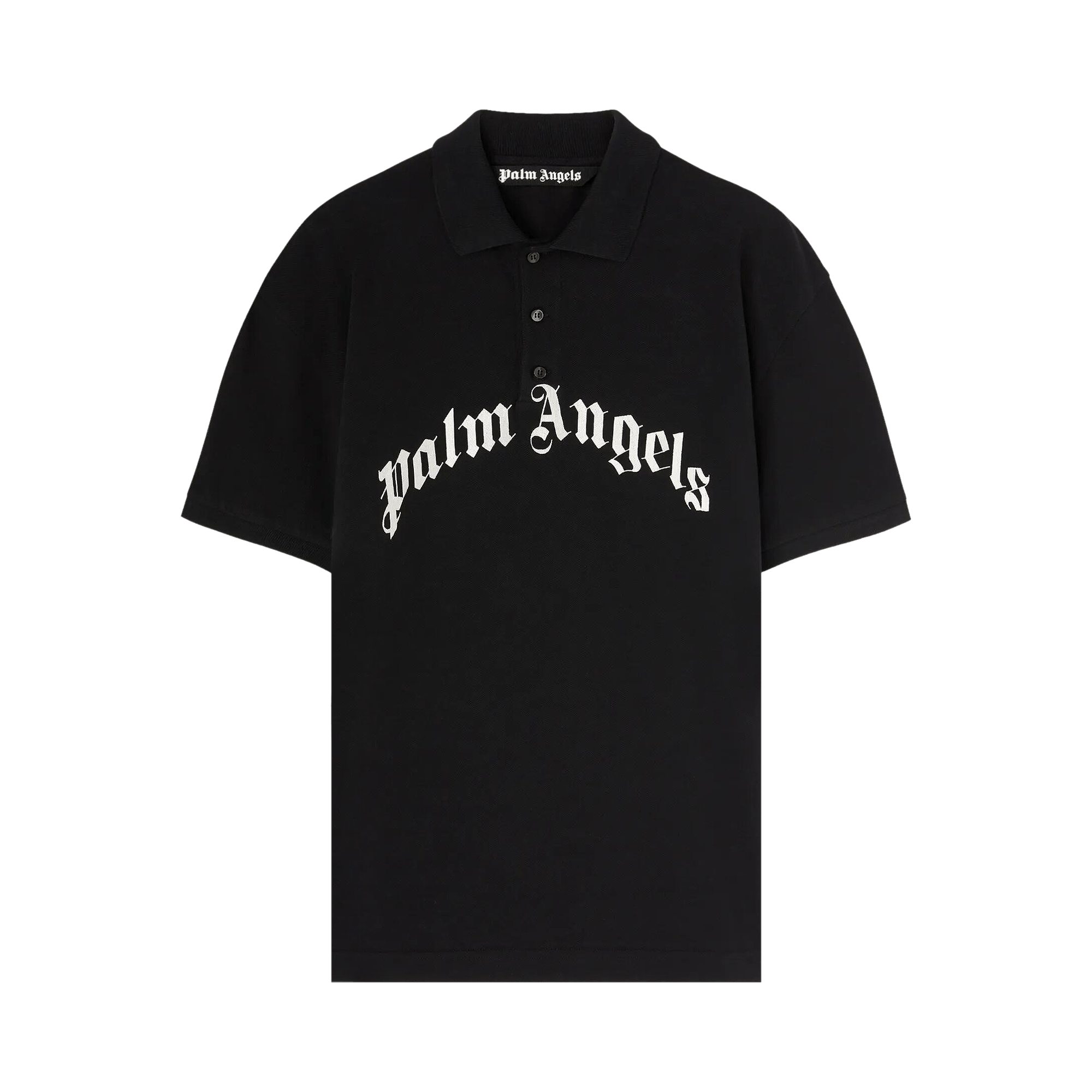 Palm Angels Curved Logo Polo 'Black/Off White'