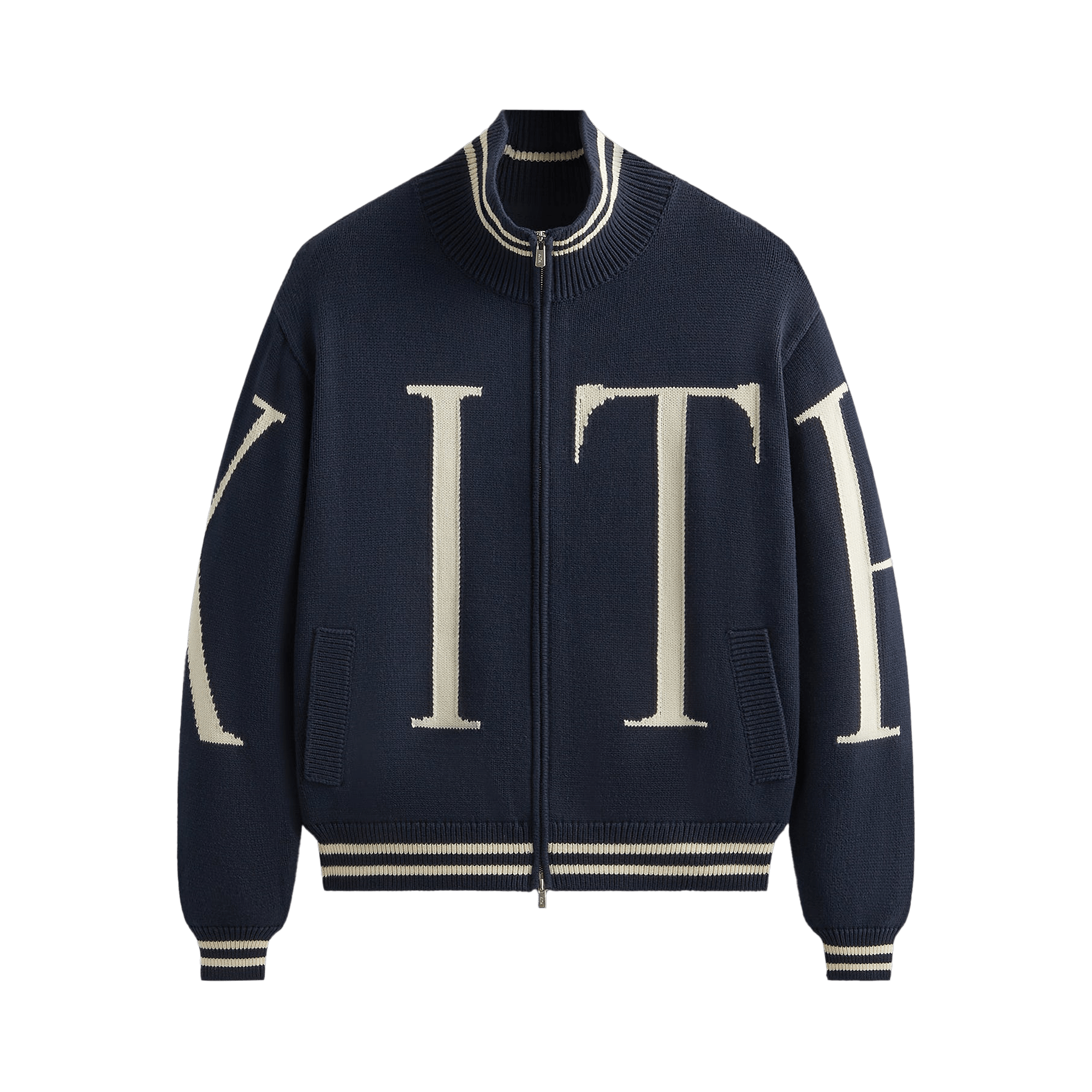 Kith Big Letter New York Wyona Full Zip Sweater 'Nocturnal'