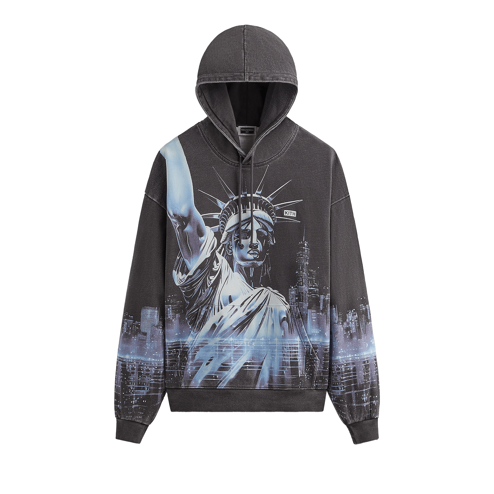 Kith NY to the World Neon Liberty Vintage Nelson Hoodie 'Black'
