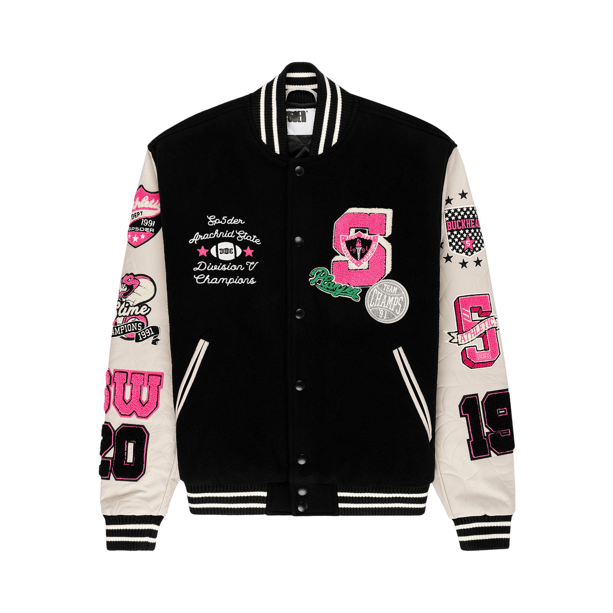 Sp5der Division 5 Varsity Jacket 'Black'