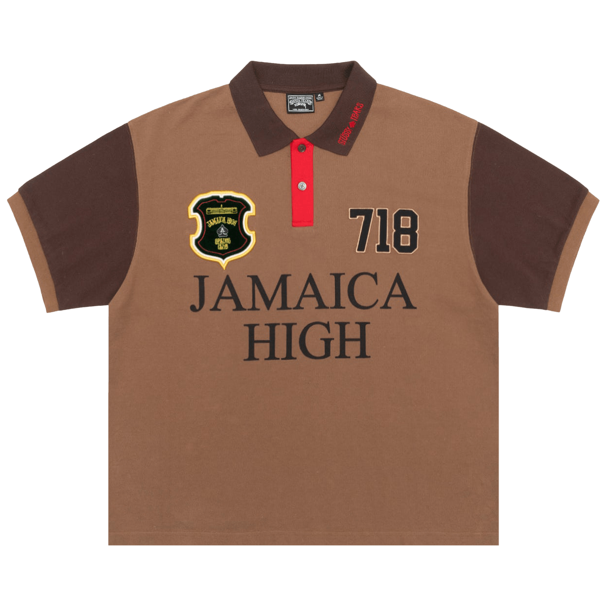 Stussy x Denim Tears Pique Polo 'Brown'