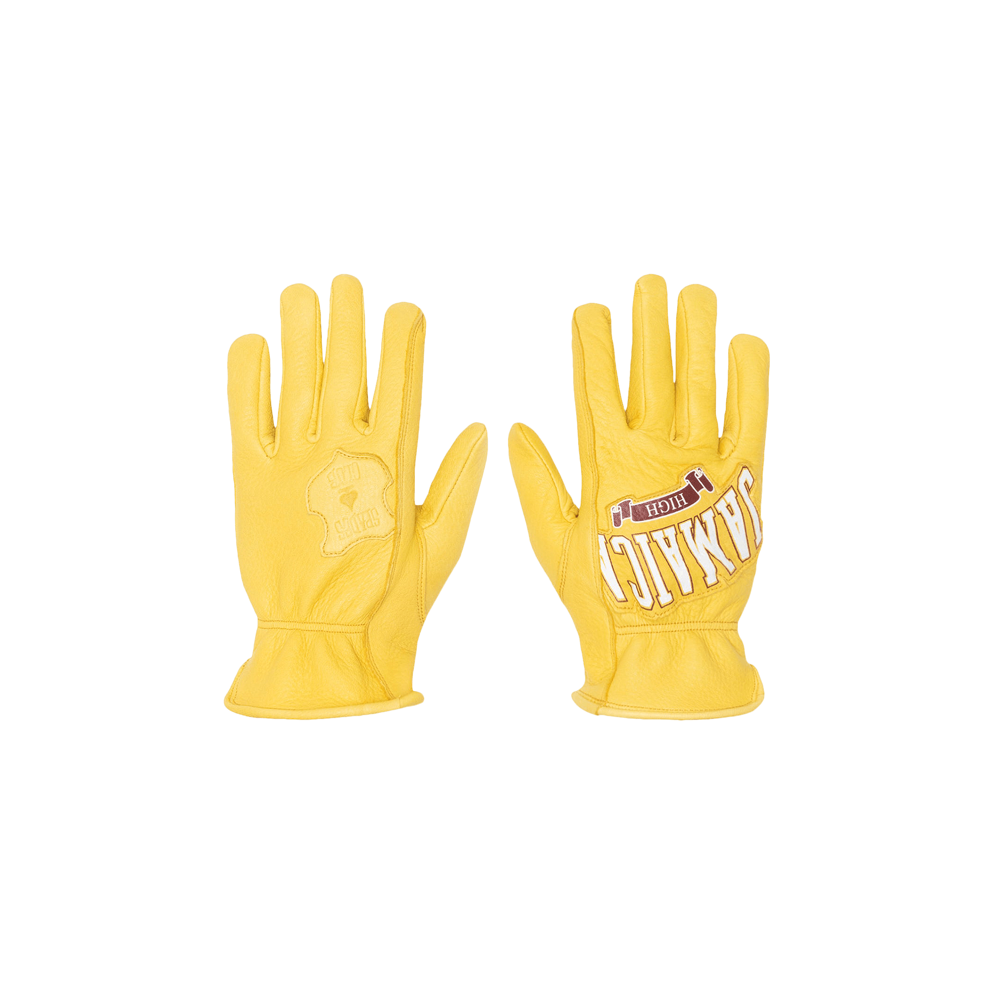Stussy x Denim Tears Leather Gloves 'Yellow'