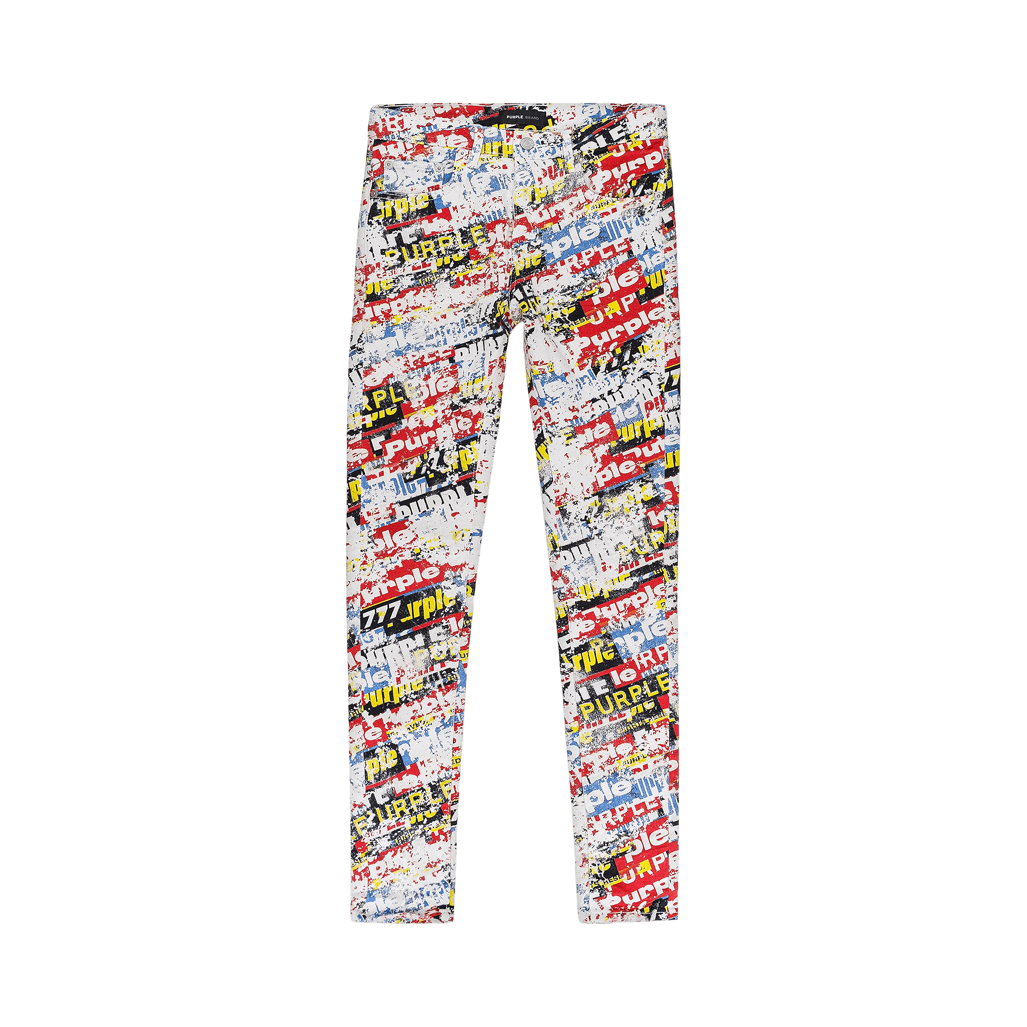 PURPLE BRAND Stickers Denim All Over Print Skinny Jeans 'Multicolor-Color'
