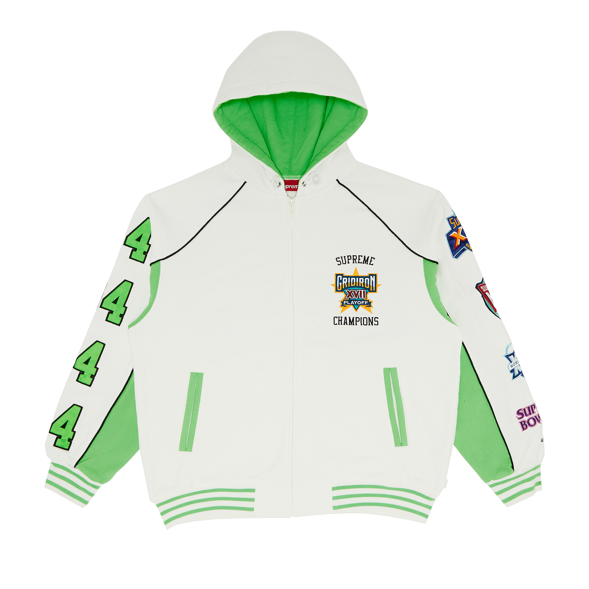 Supreme Playoffs Zip Up Hooded Sweatshirt 'White'