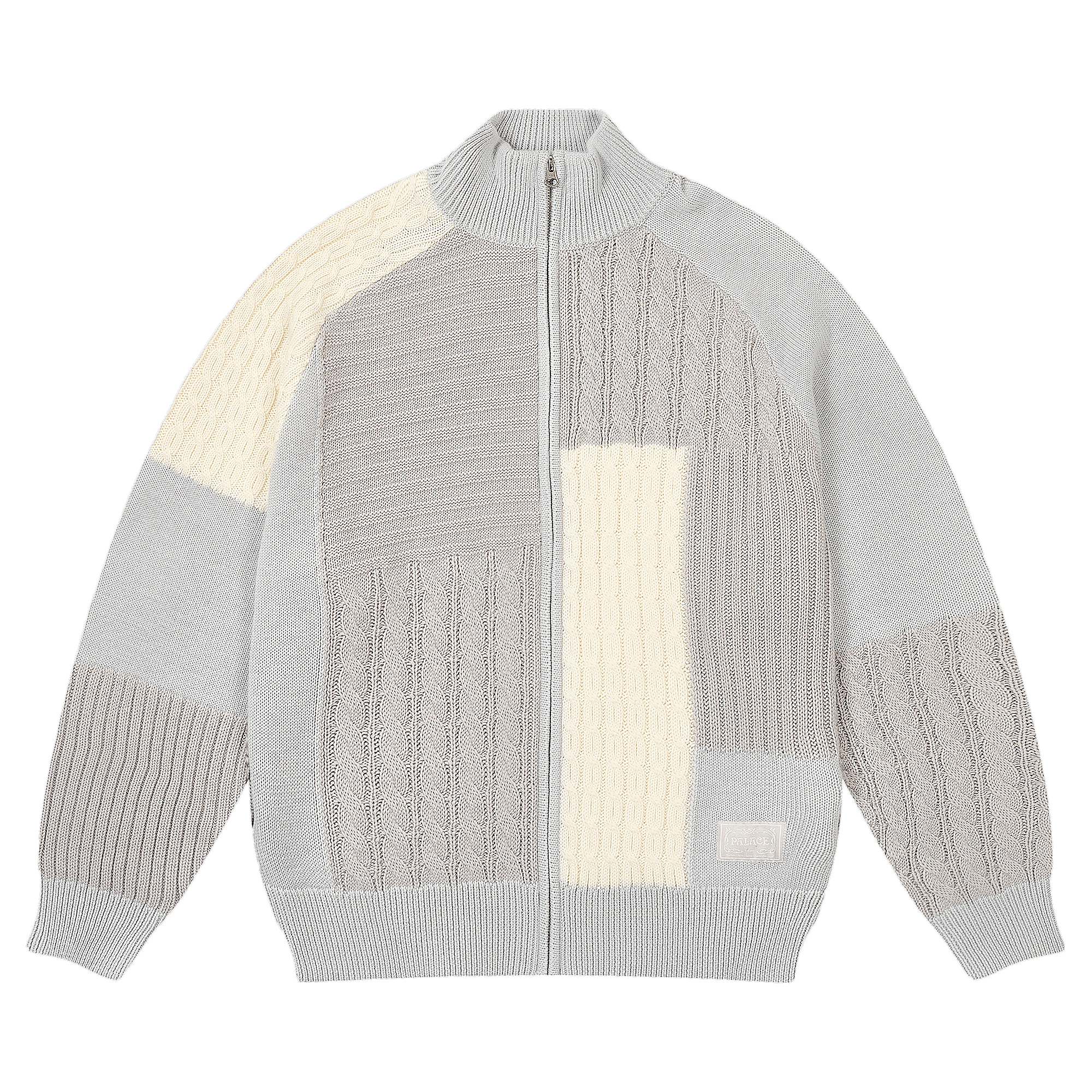 Palace Patchwork Zip Knit 'White'