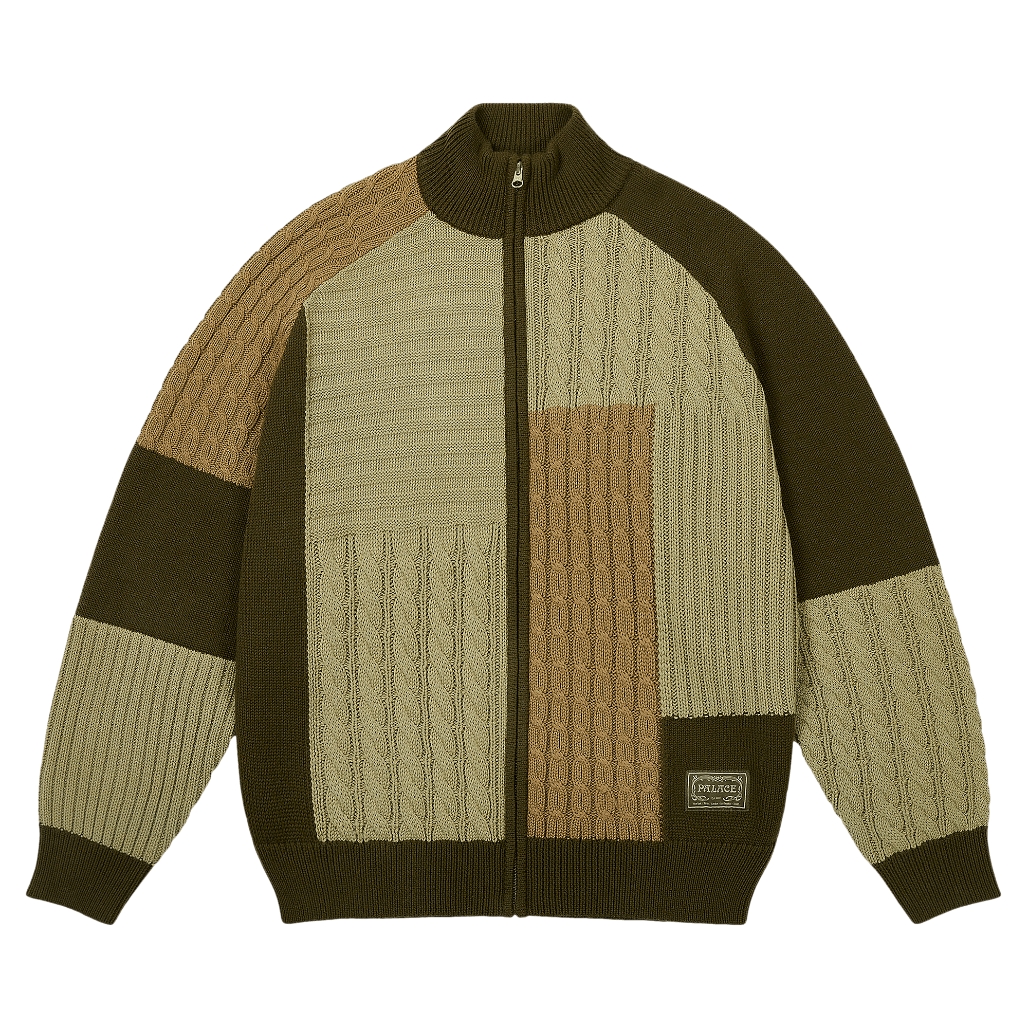 Palace Patchwork Zip Knit 'The Deep Green'