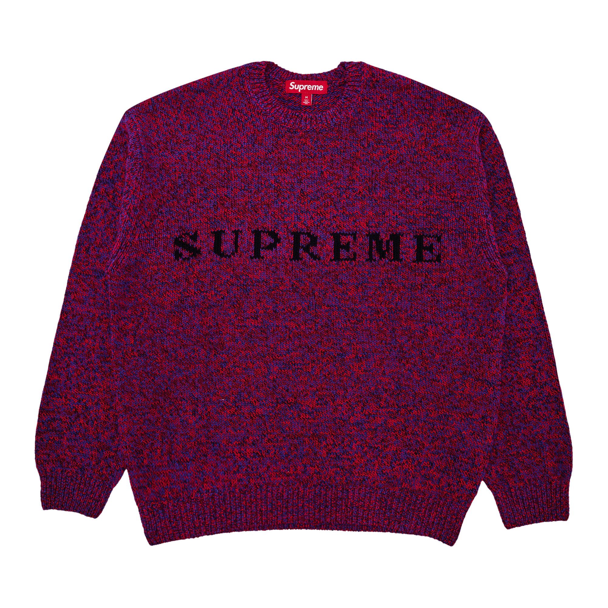 Supreme Contrast Logo Sweater 'Red Mélange'