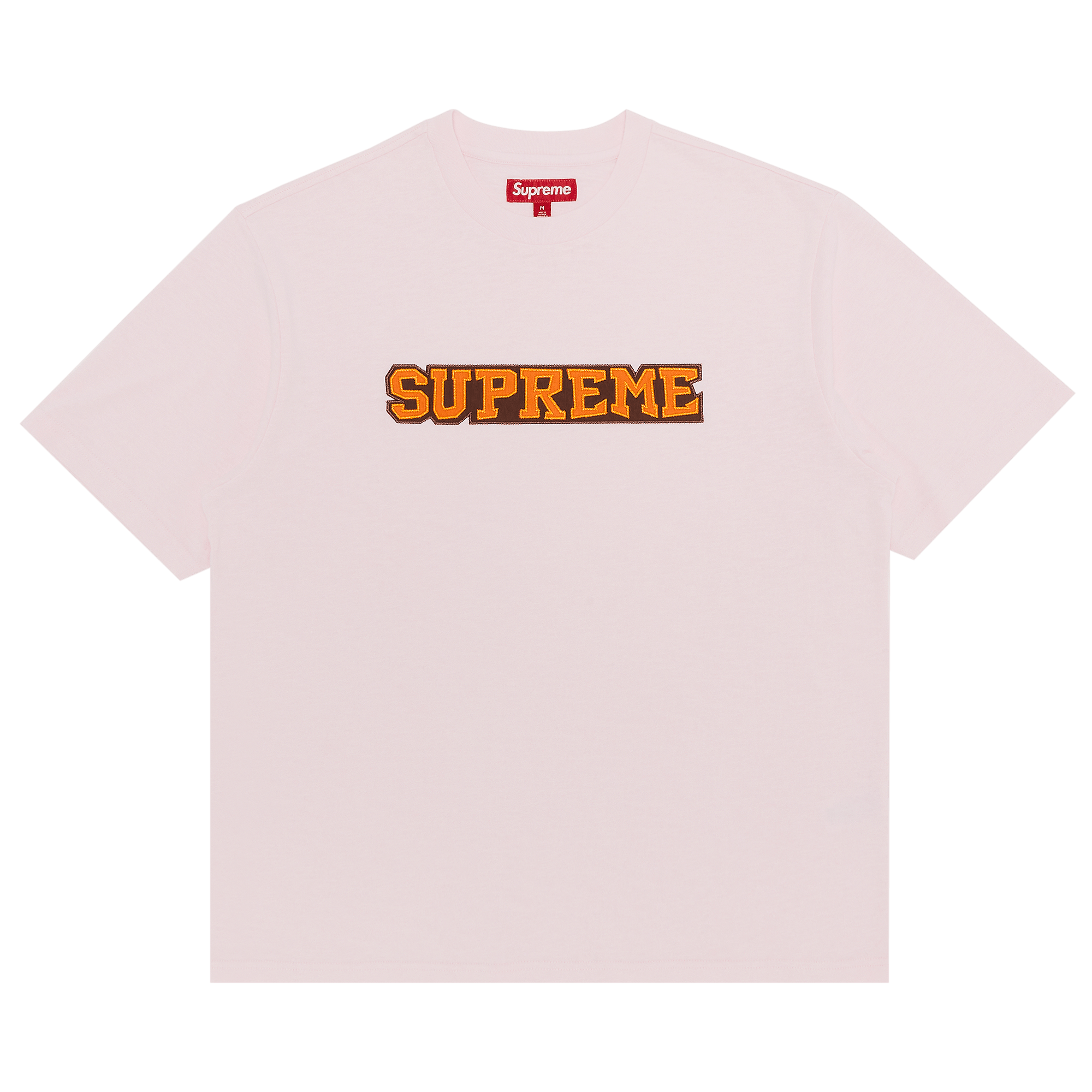Supreme Satin Appliqué Short-Sleeve Top 'Light Pink'