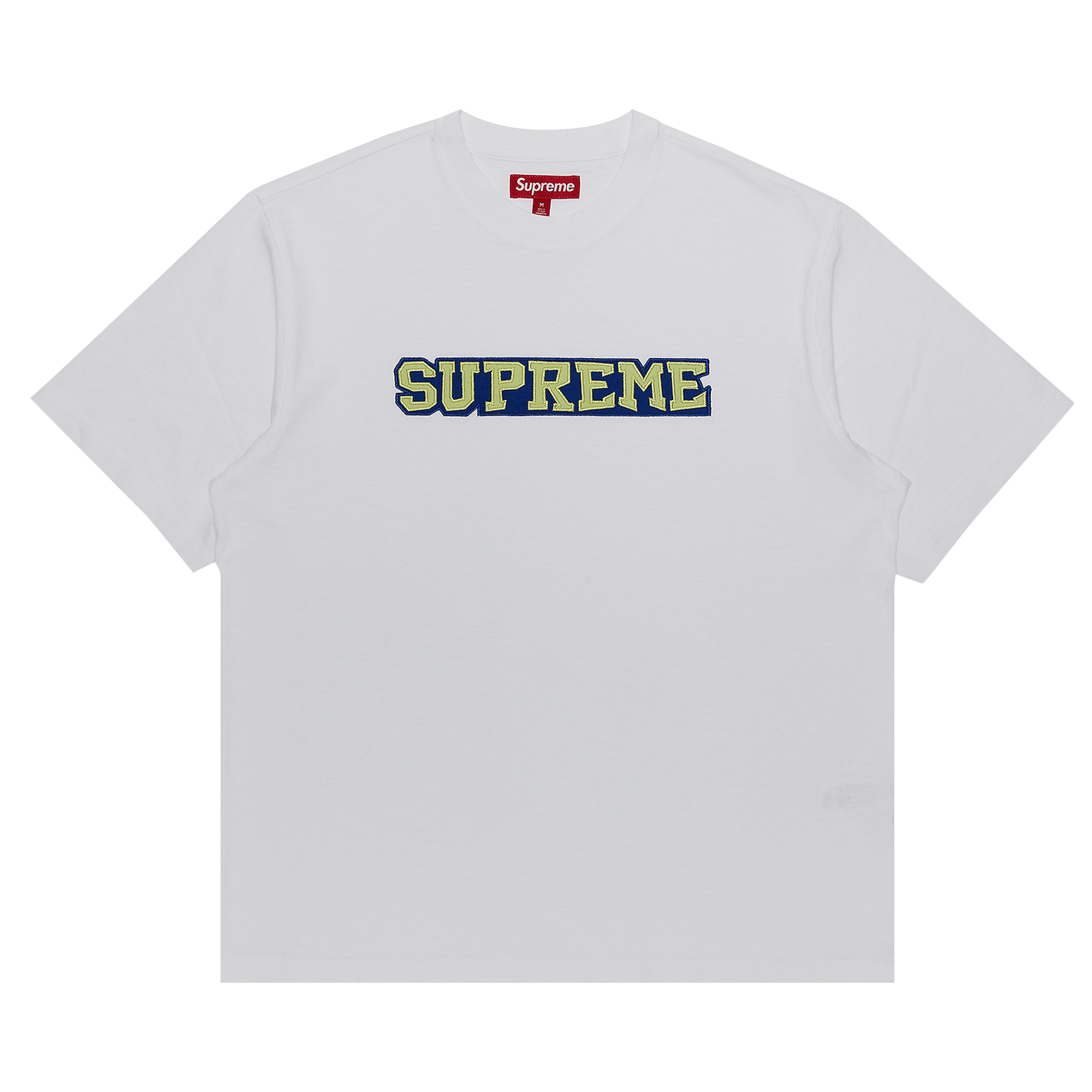 Supreme Satin Appliqué Short-Sleeve Top 'White'