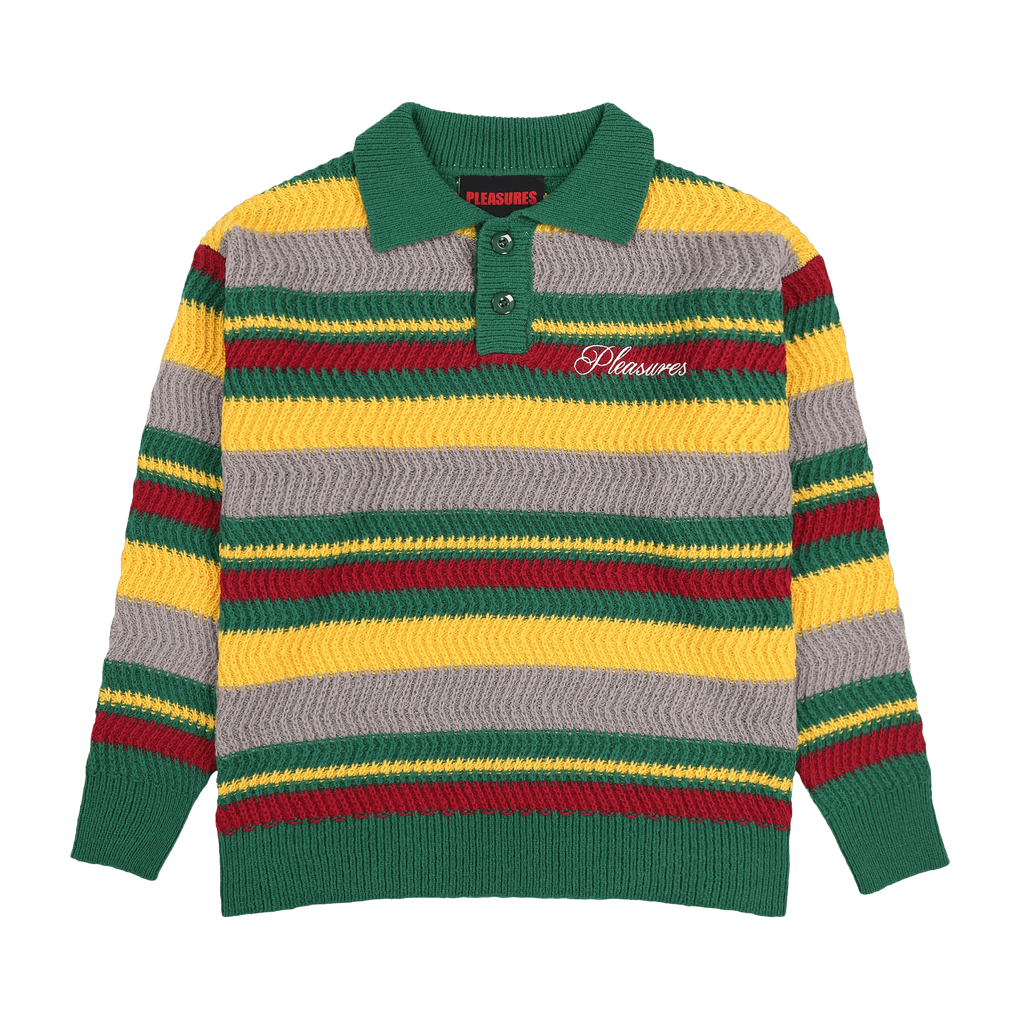 Pleasures Cooper Polo Sweater 'Green'