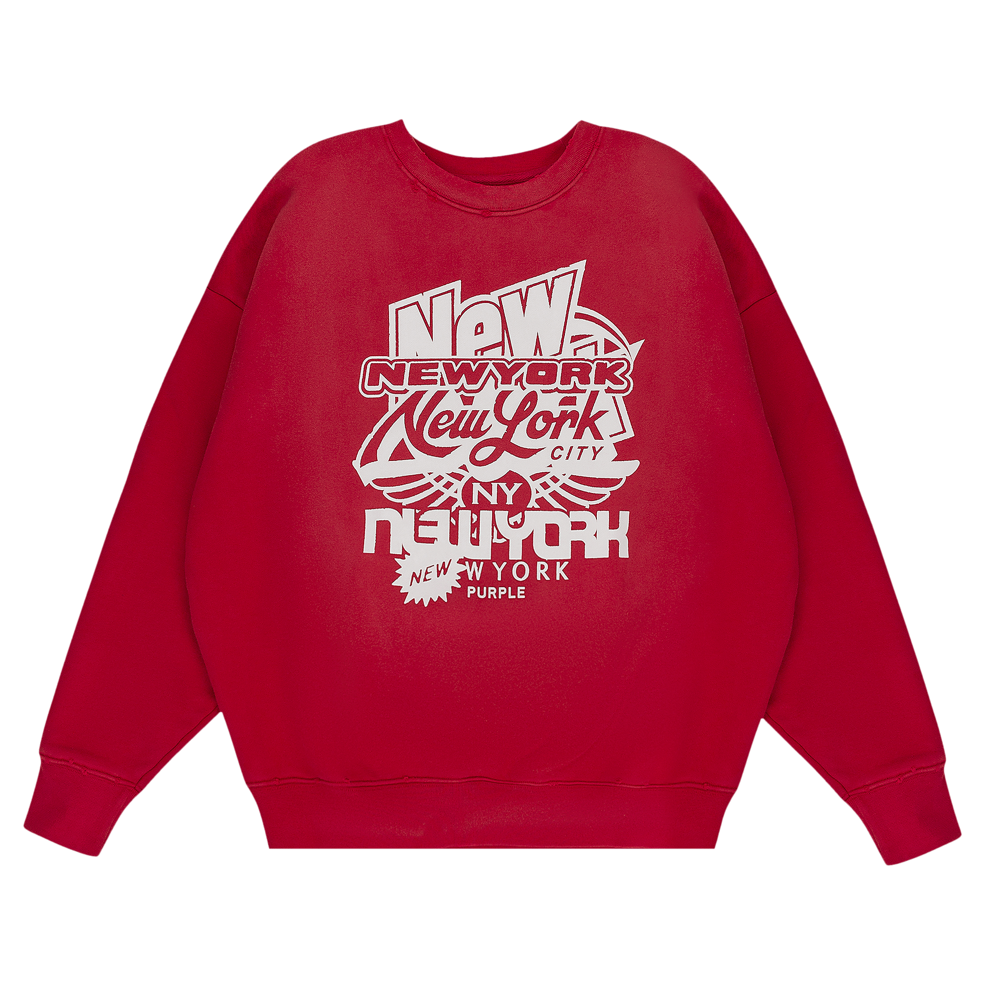 PURPLE BRAND HWT Fleece Crewneck Sweatshirt 'Red'