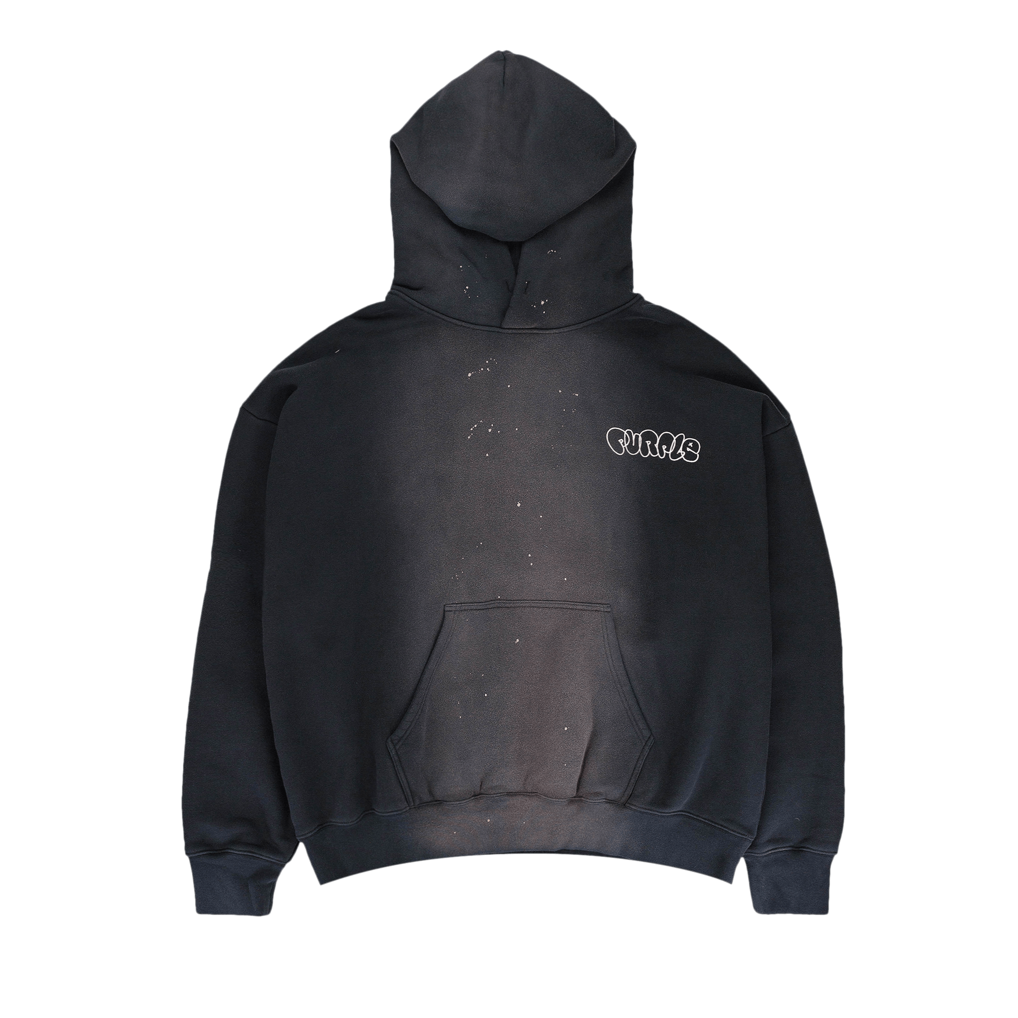 PURPLE BRAND HWT Fleece Pullover Hoodie 'Black'