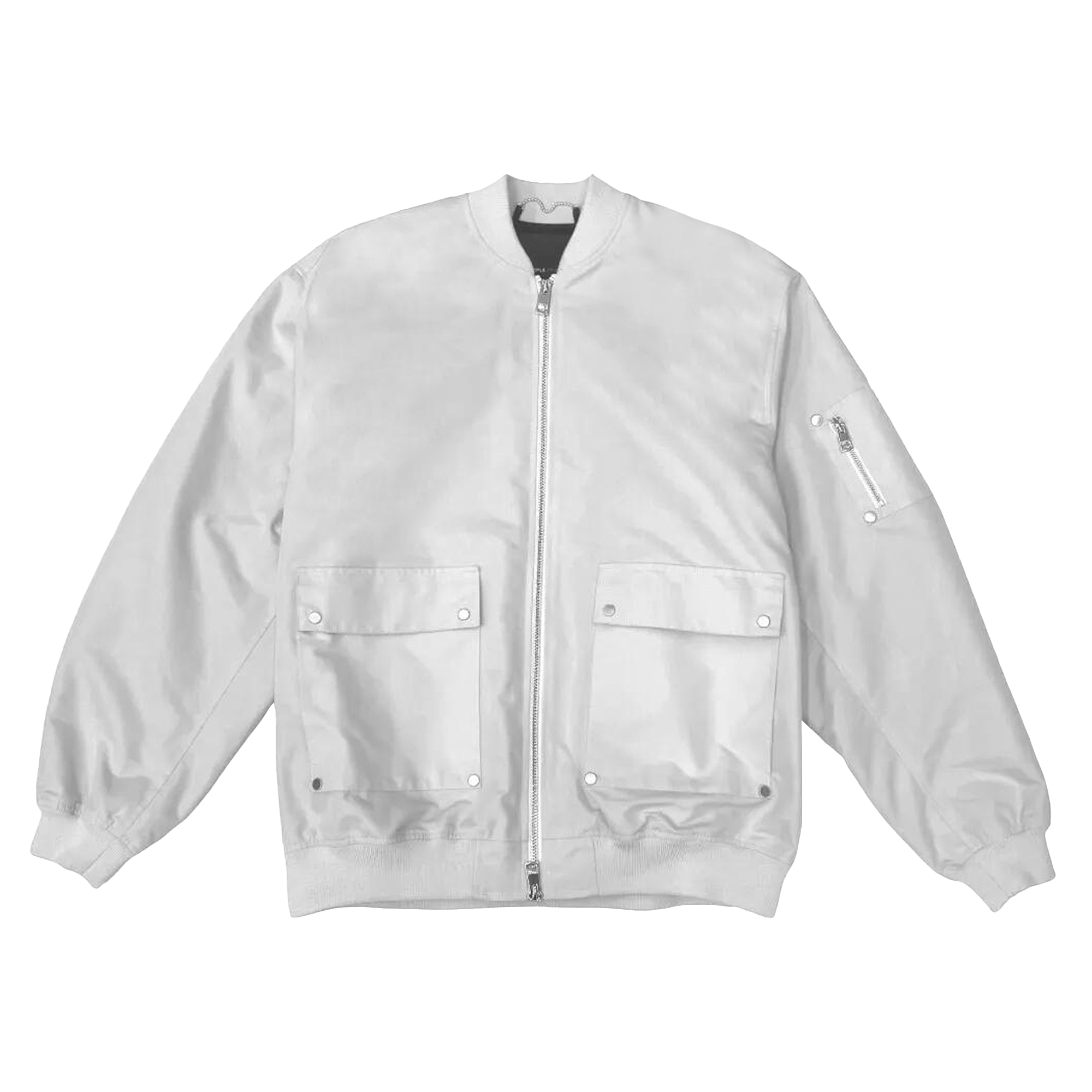 PURPLE BRAND Poly Oversized Bomber Jacket 'Off White'