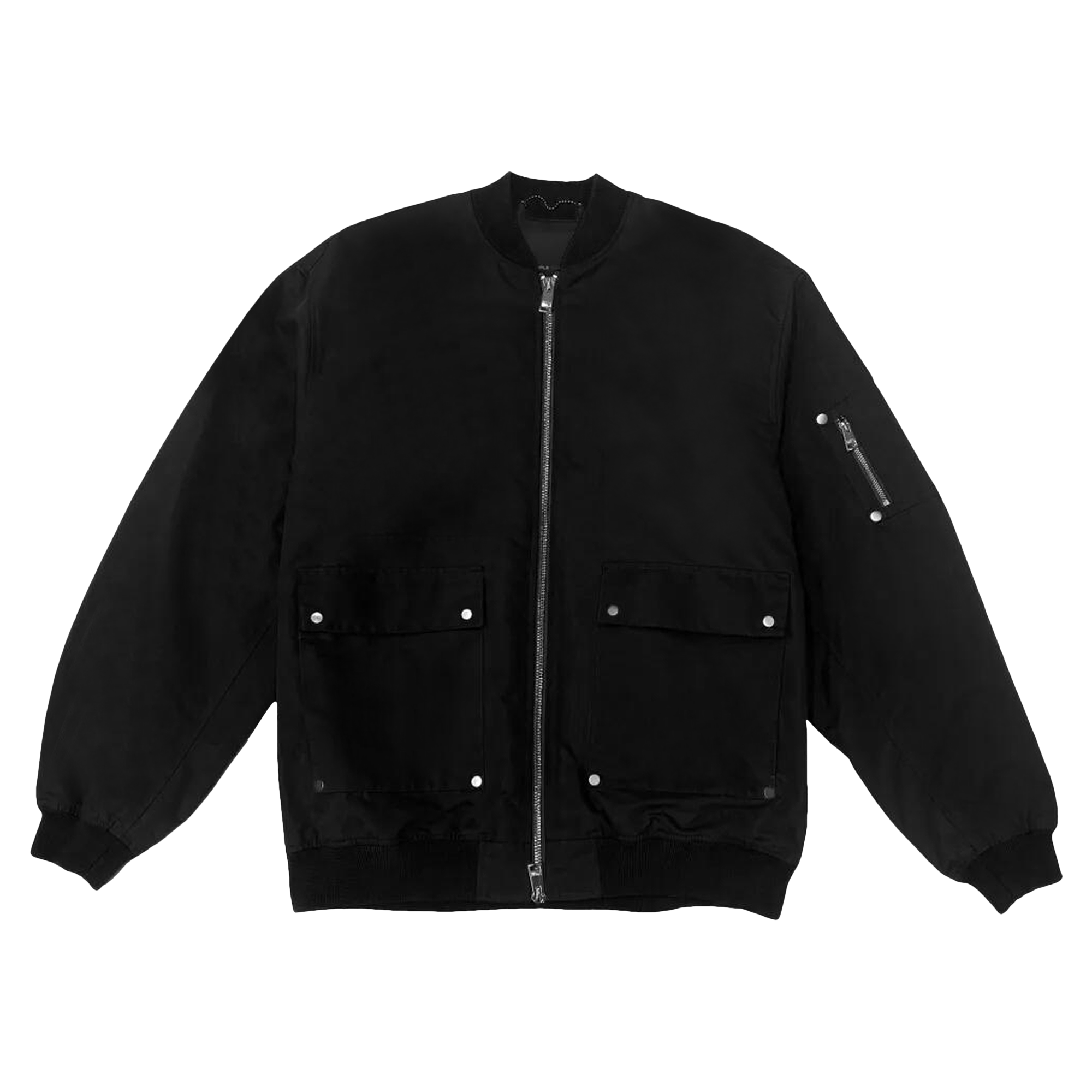 PURPLE BRAND Poly Oversized Bomber Jacket 'Black'