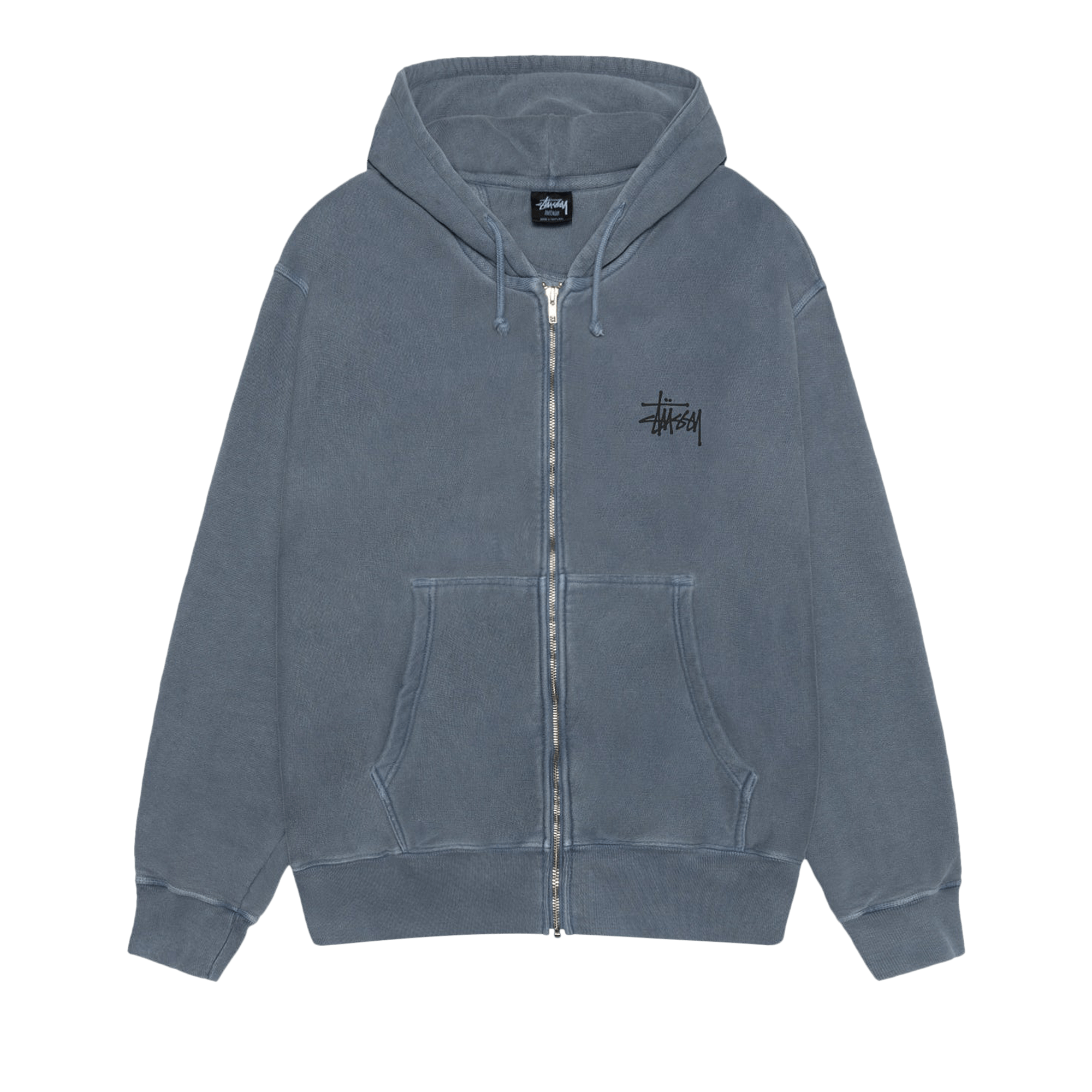 Stussy Basic Zip Hoodie Pigment Dyed 'Navy'