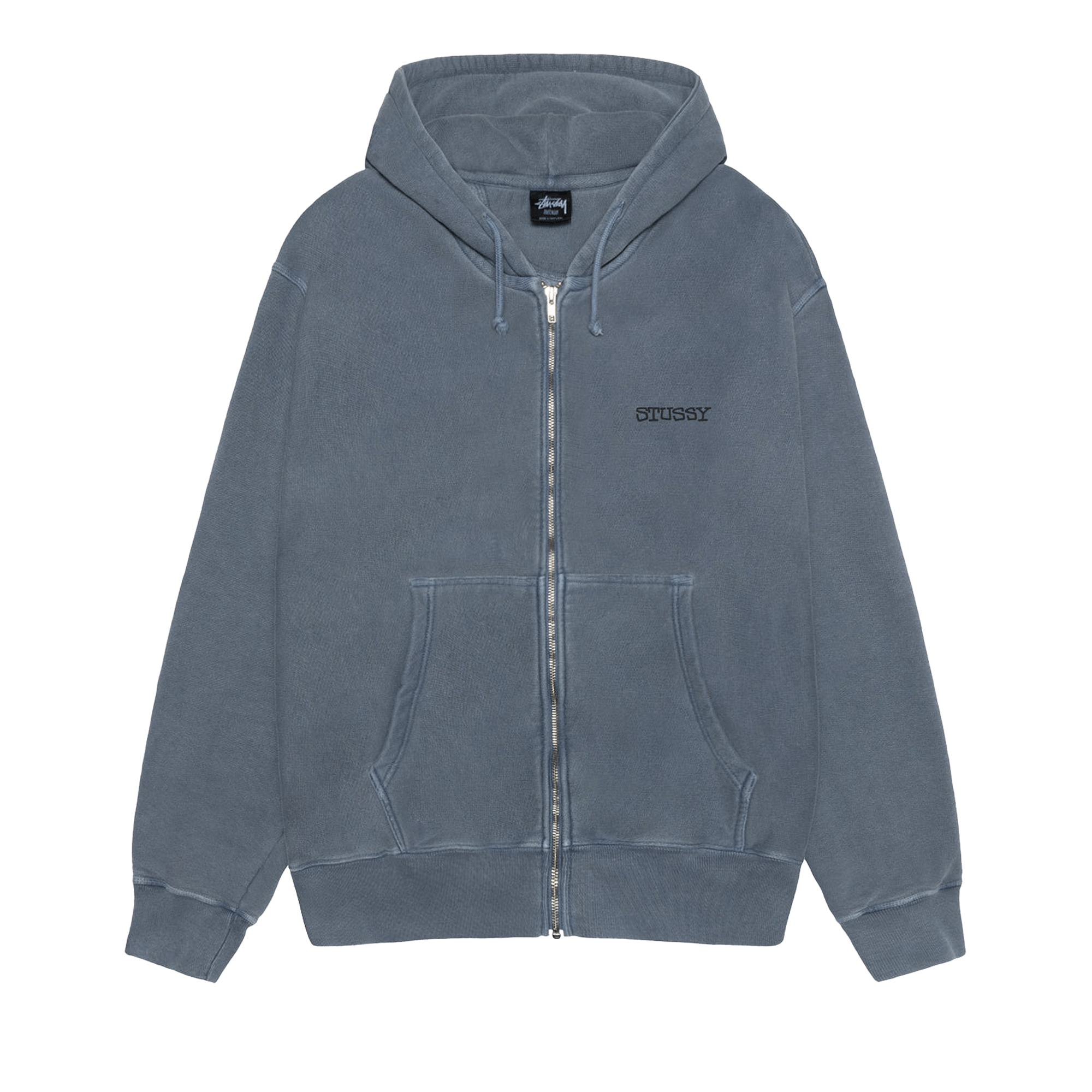 Stussy Jumbo Zip Hoodie Pigment Dyed 'Navy'