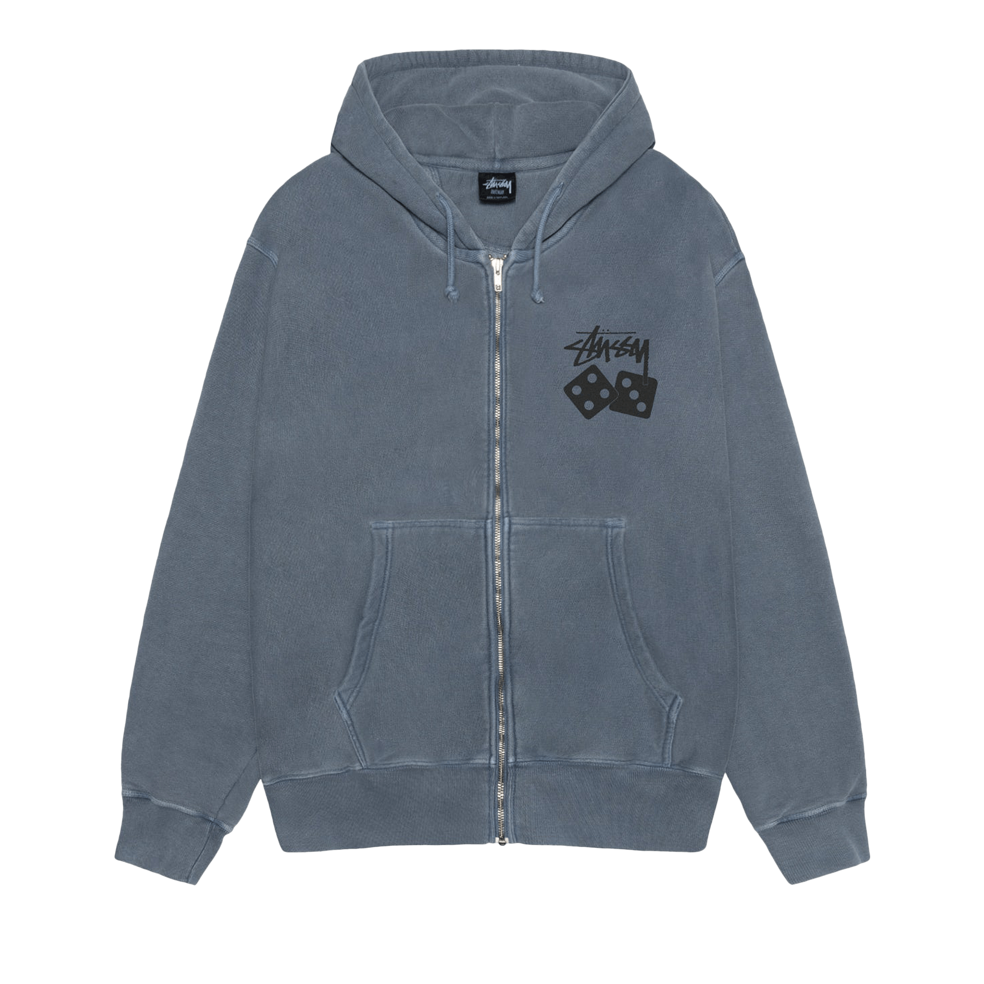 Stussy Dice Zip Hoodie Pigment Dyed 'Navy'