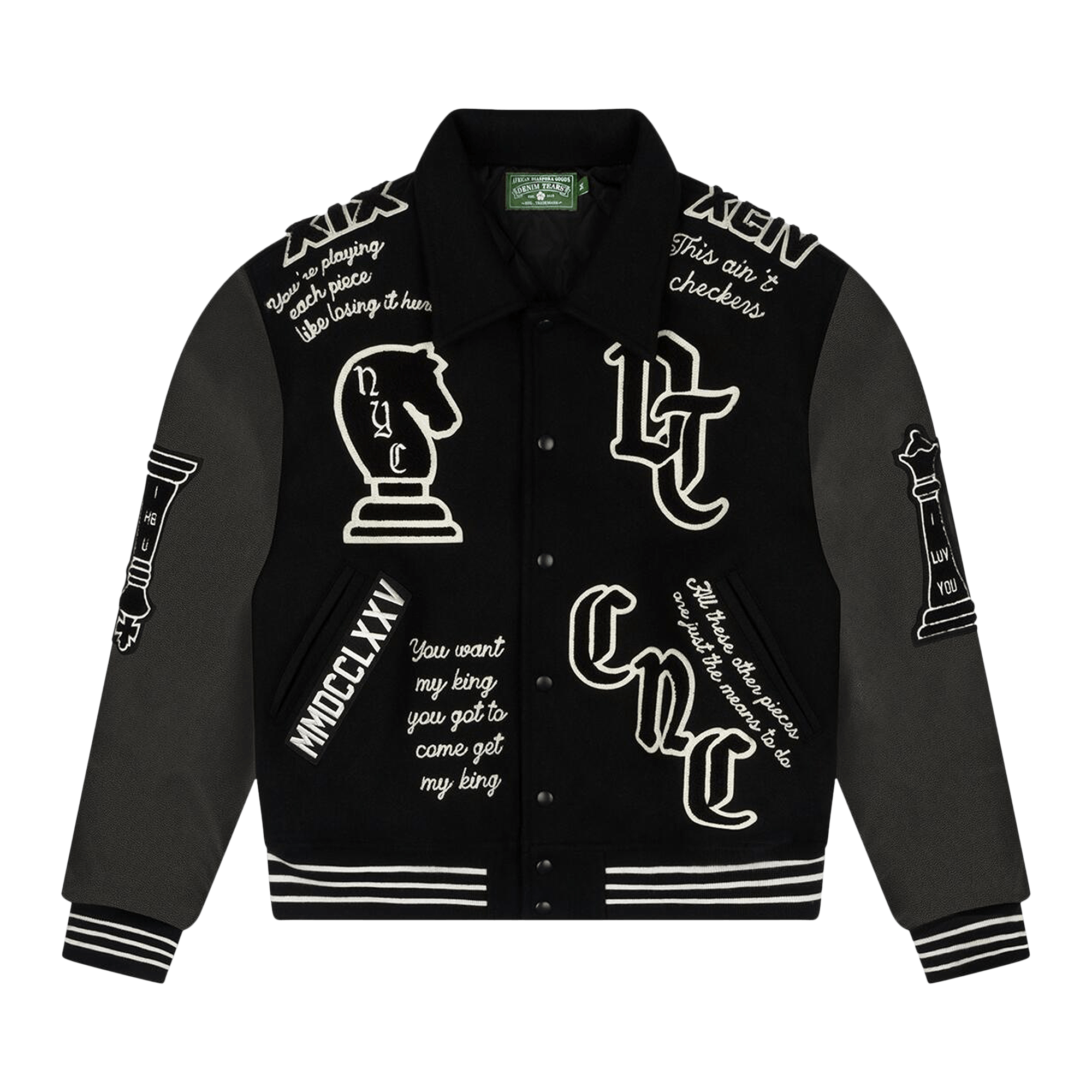 Denim Tears Grandmaster Varsity Jacket 'Black'
