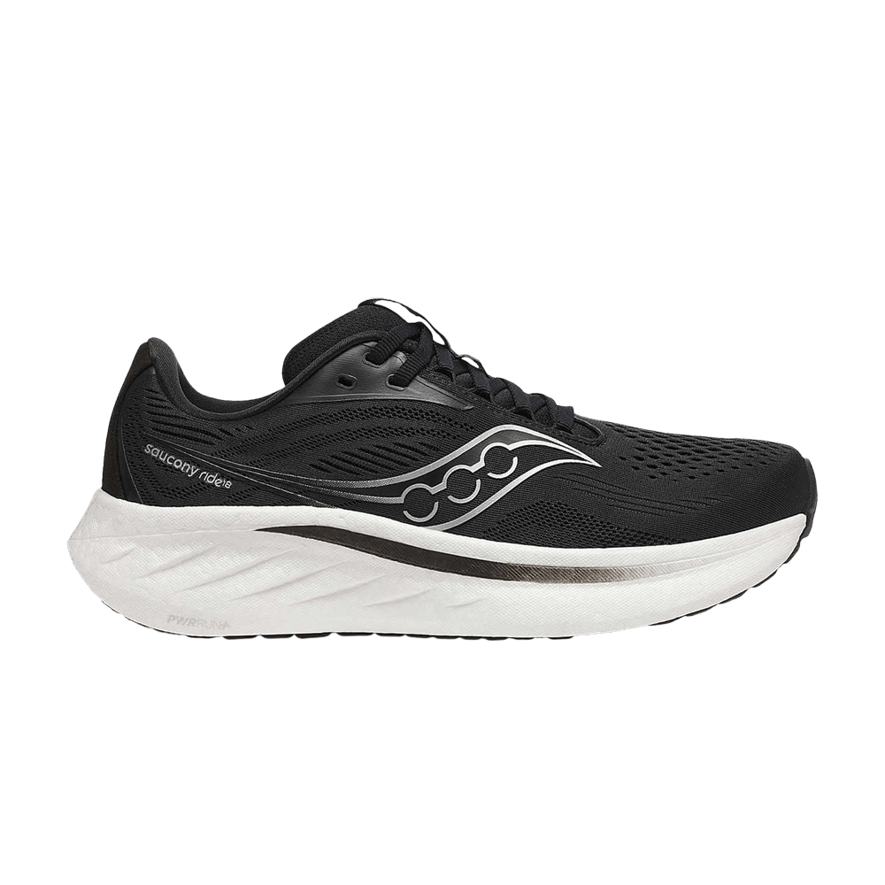 Saucony Wmns Ride 18 Wide 'Black White'