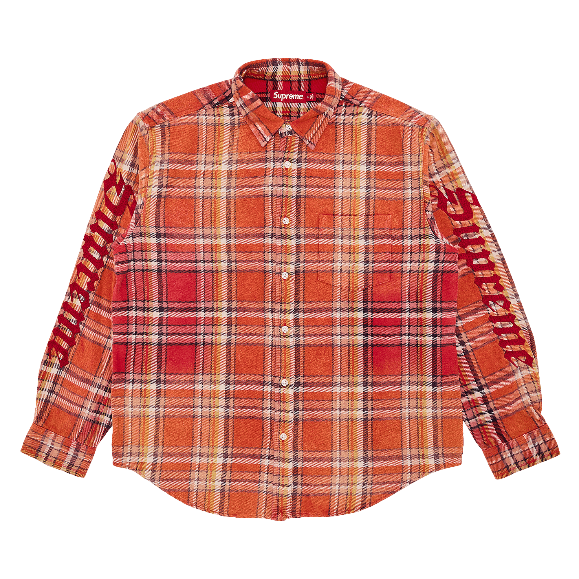 Supreme Old English Plaid Flannel Shirt 'Orange'