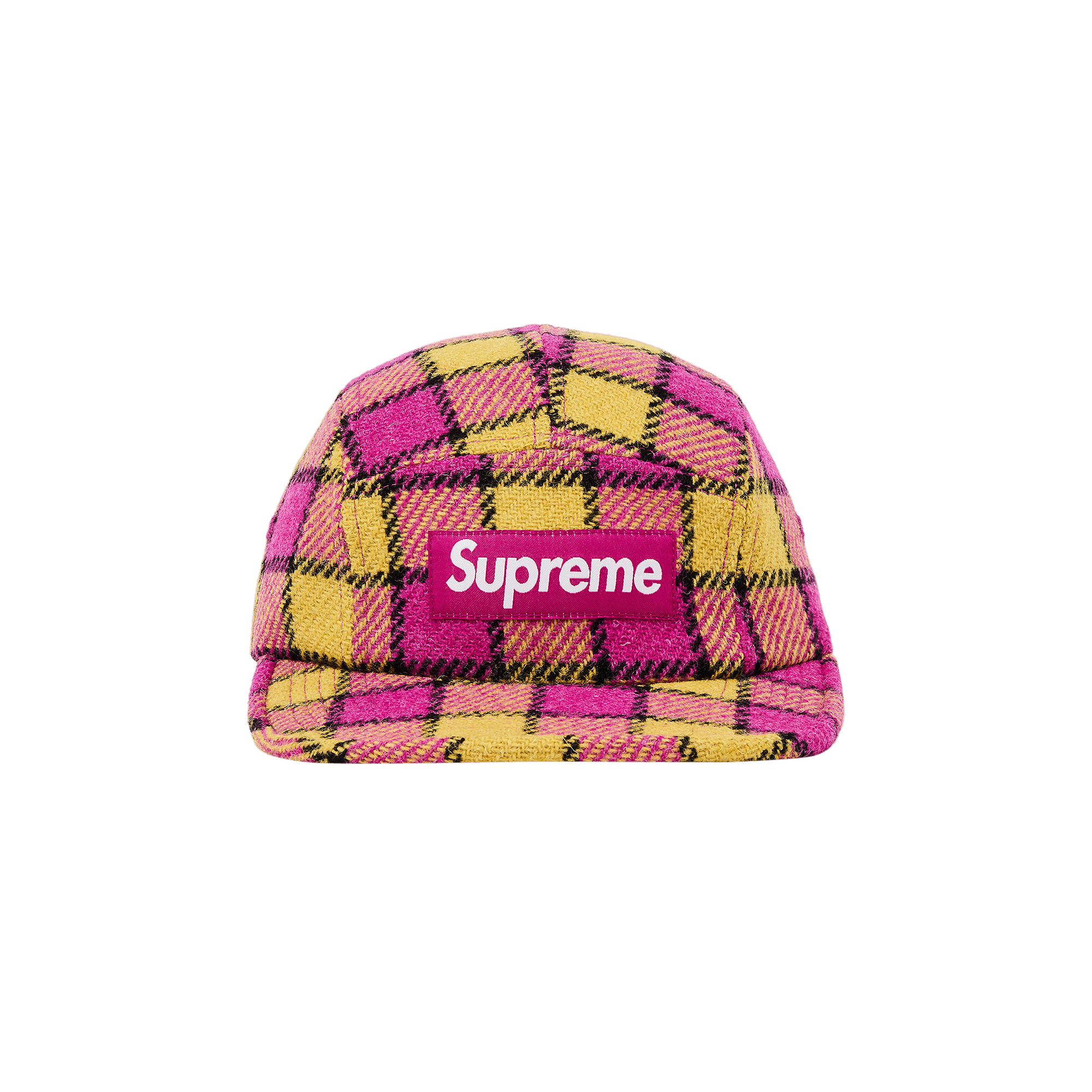 Supreme Harris Tweed Camp Cap 'Pink Plaid'