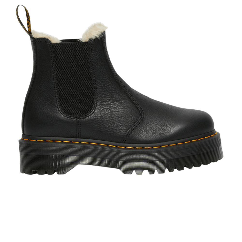 Dr. Martens 2976 Faux Fur Lined Platform Chelsea Boot 'Black'