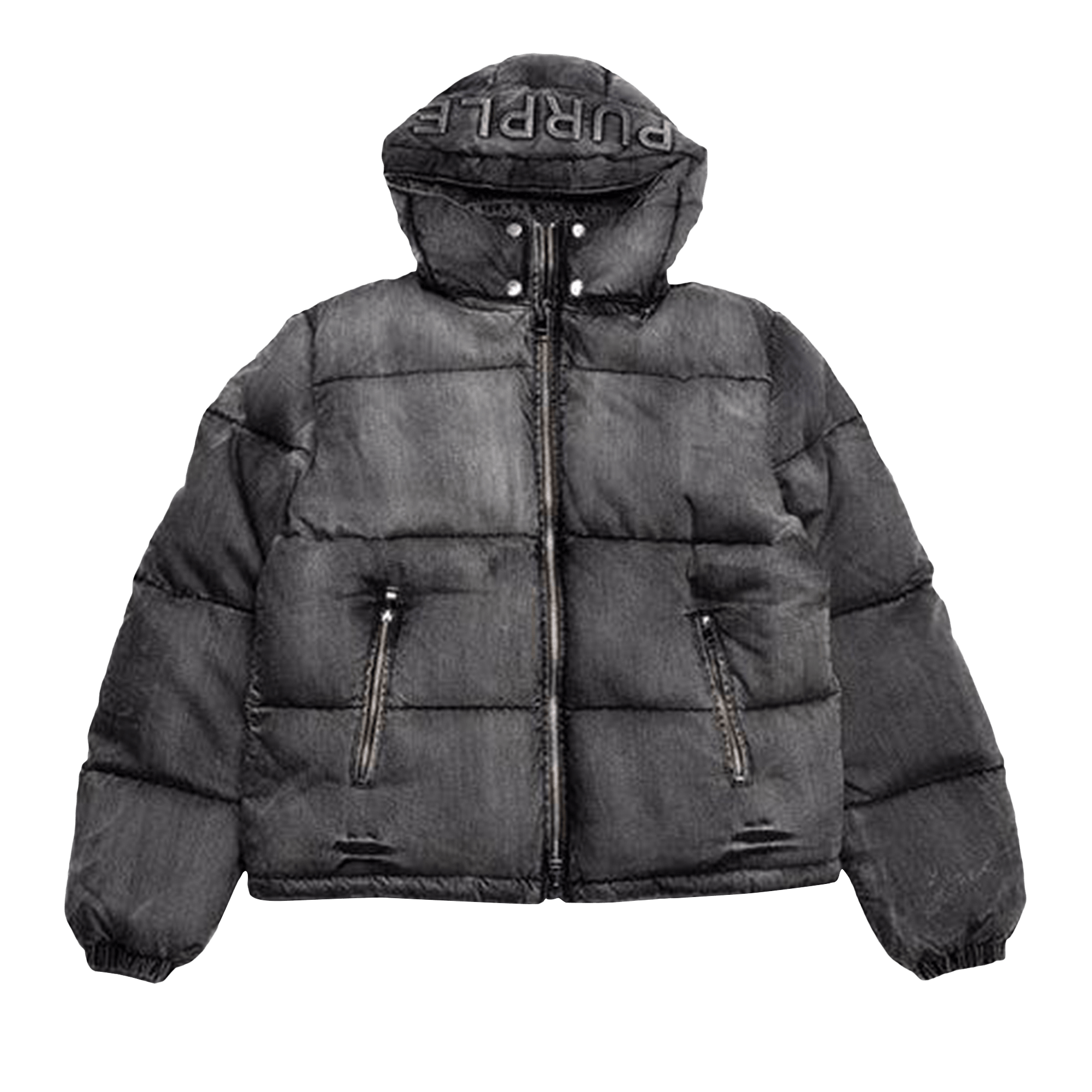 PURPLE BRAND Denim Puffer Jacket 'Black'