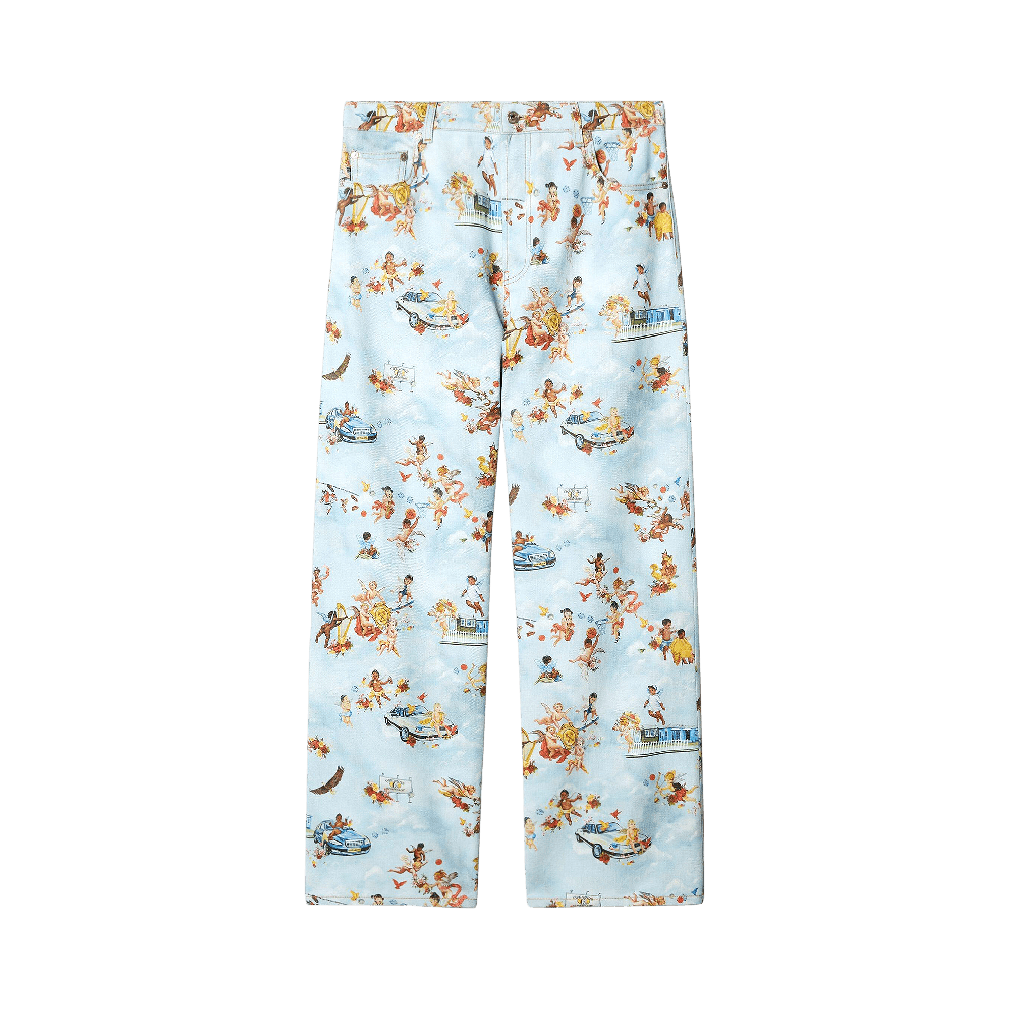 Off-White Fresco-Print Jeans 'Light Blue'