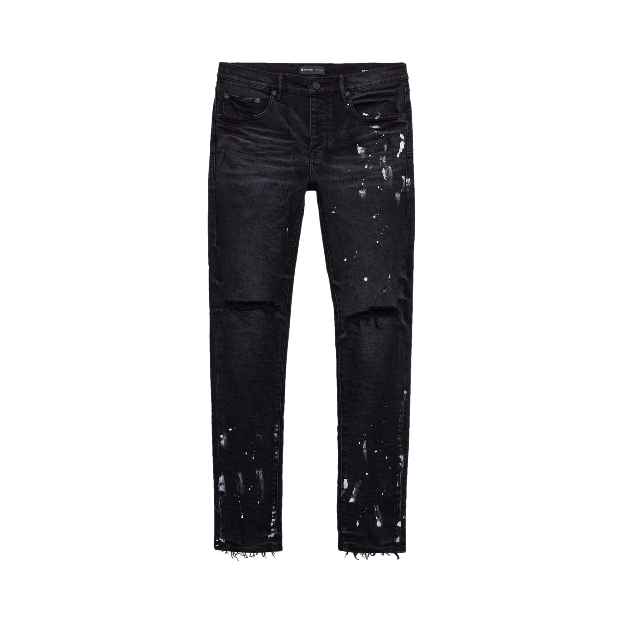 PURPLE BRAND Knee Slit Jeans 'Black Resin'