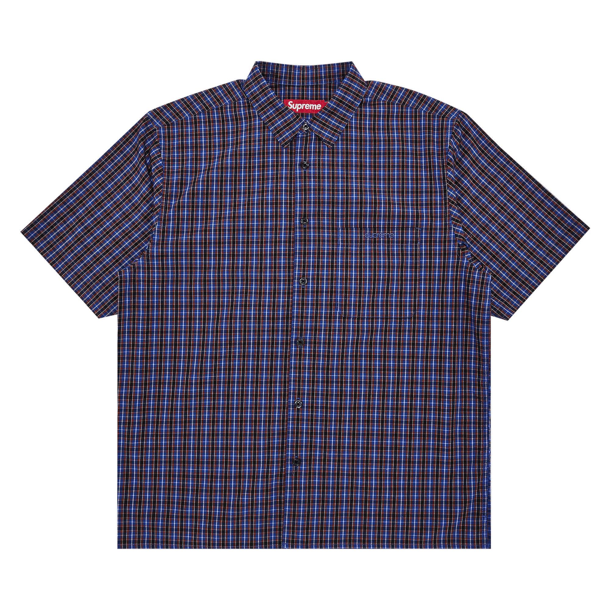 Supreme Mini Plaid Short-Sleeve Shirt 'Blue'
