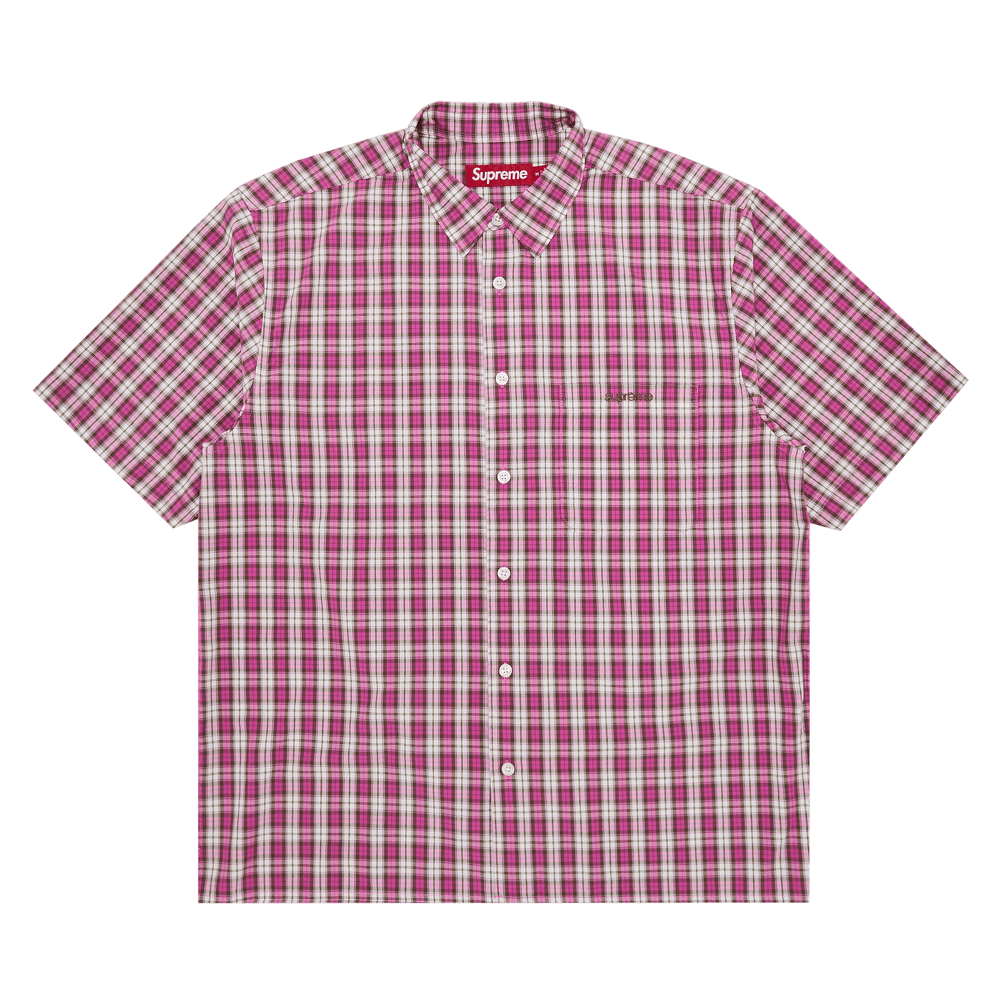 Supreme Mini Plaid Short-Sleeve Shirt 'Pink'