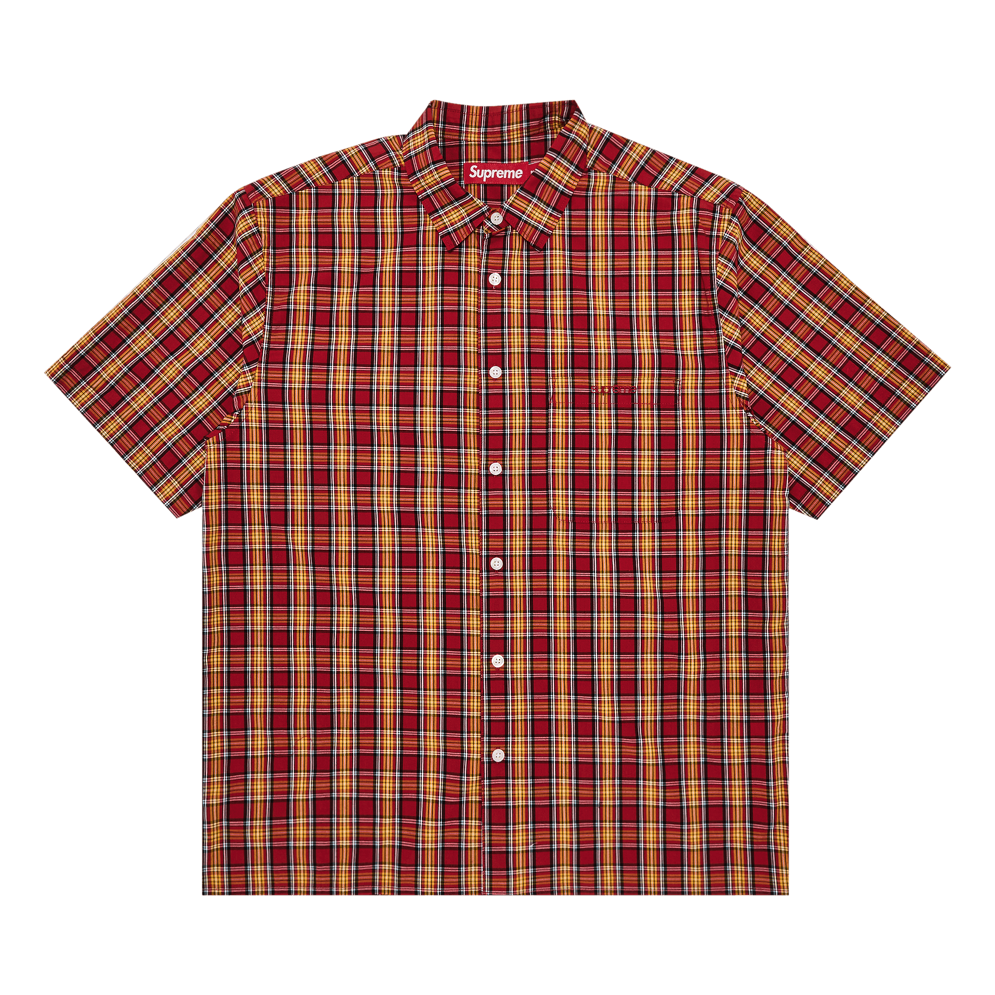 Supreme Mini Plaid Short-Sleeve Shirt 'Red'