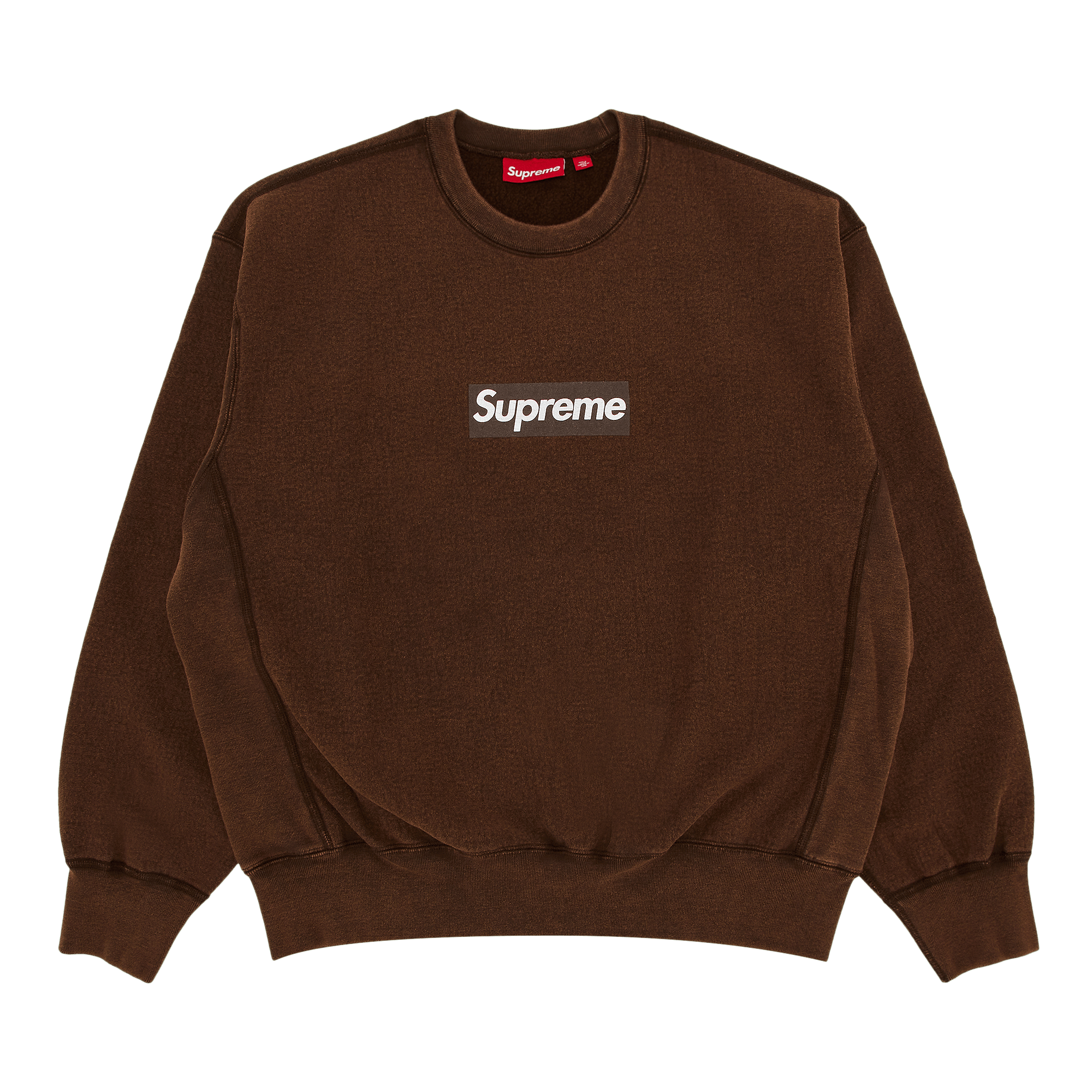 Supreme Washed Box Logo Crewneck 'Brown'