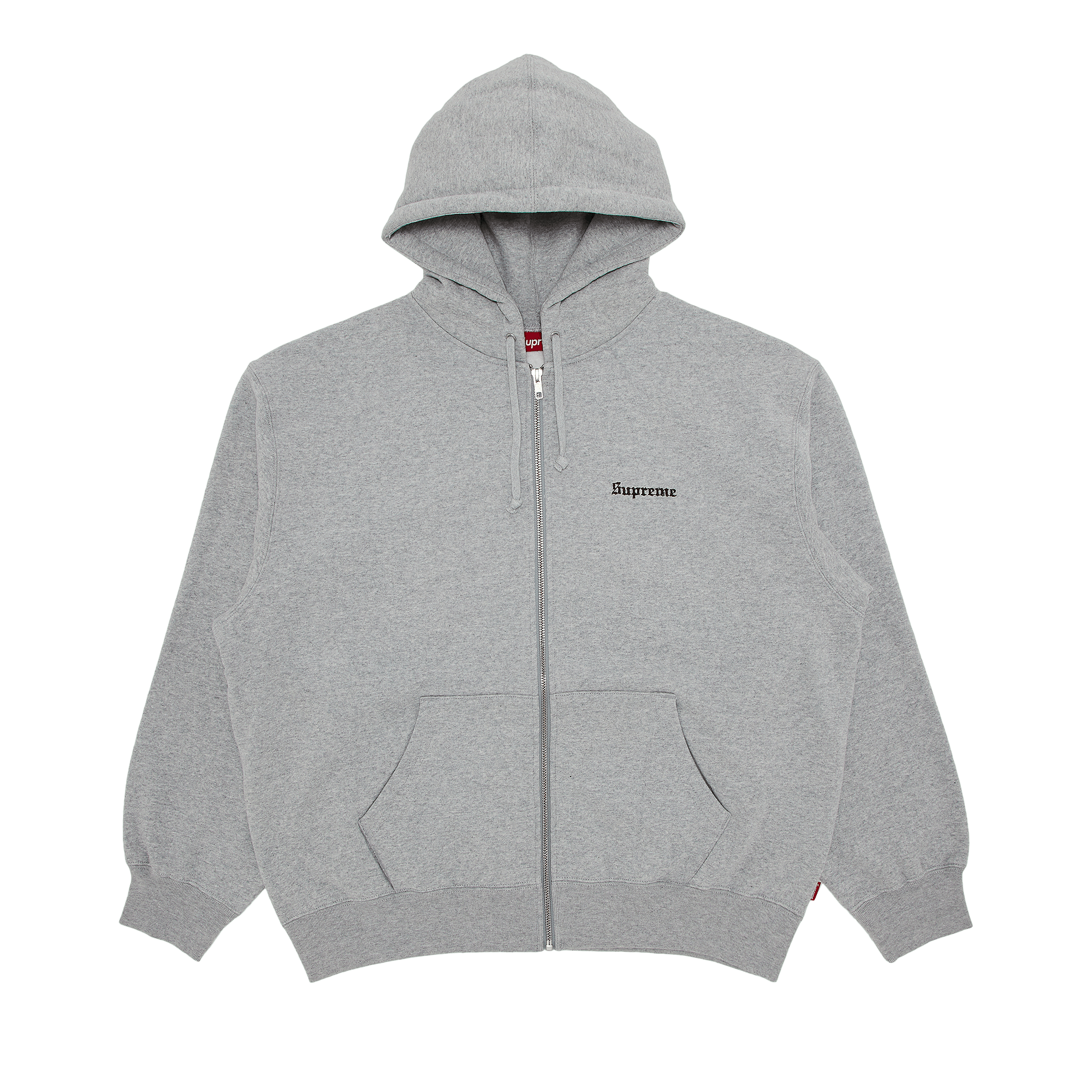 Supreme Crest Zip Up Hooded Sweatshirt 'Heather Grey'