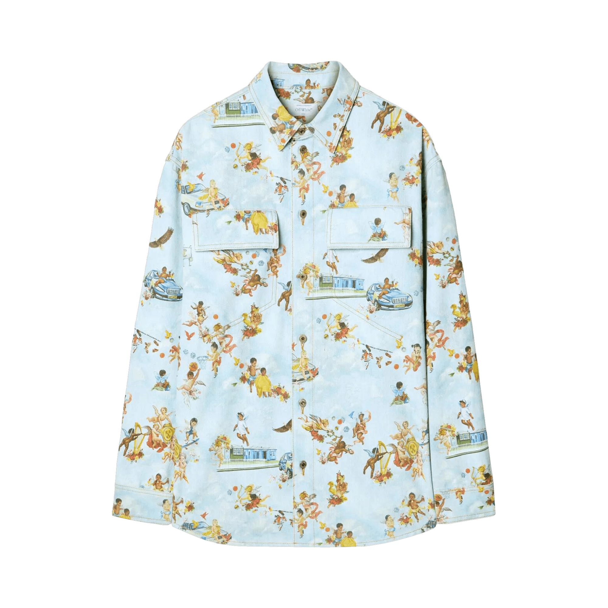 Off-White Fresco-Print Denim Shirt 'Multicolor'