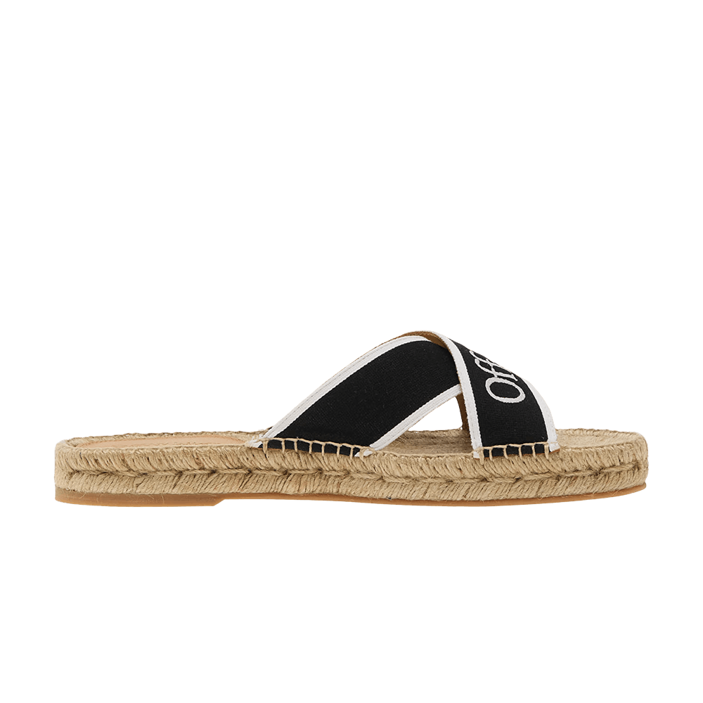 Off-White Wmns Bookish Criss-Cross Espadrille Sliders 'Black White'