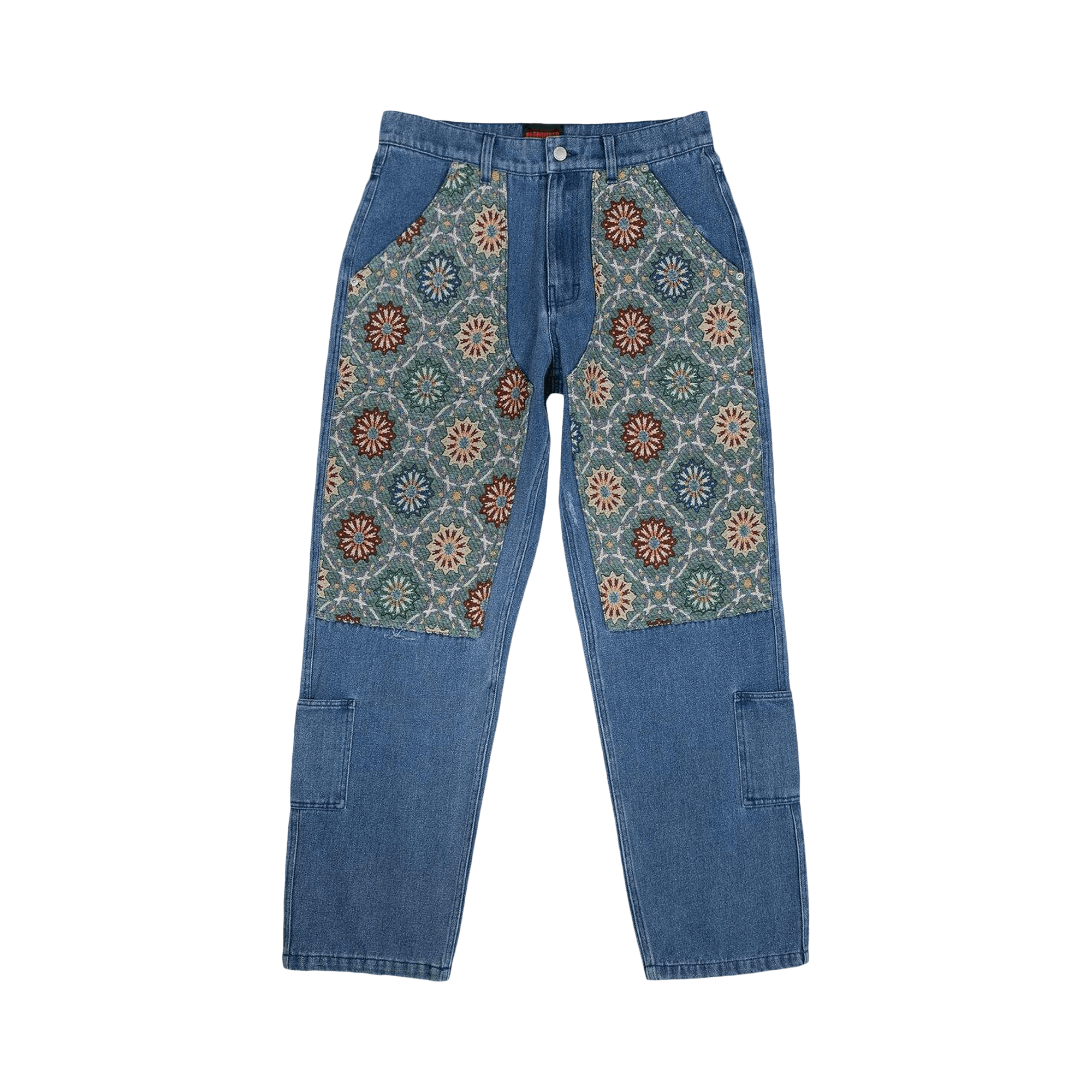 Pleasures Floral Ultra Double Knee Pants 'Indigo'