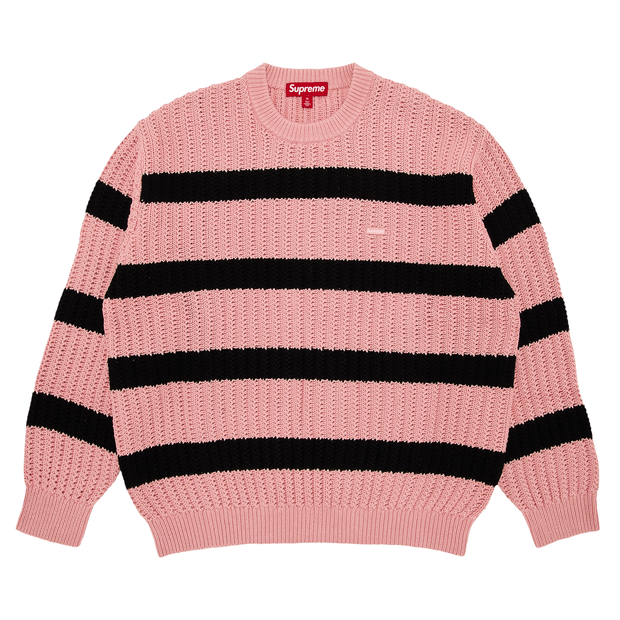 Supreme Loose Gauge Stripe Small Box Sweater 'Pink'