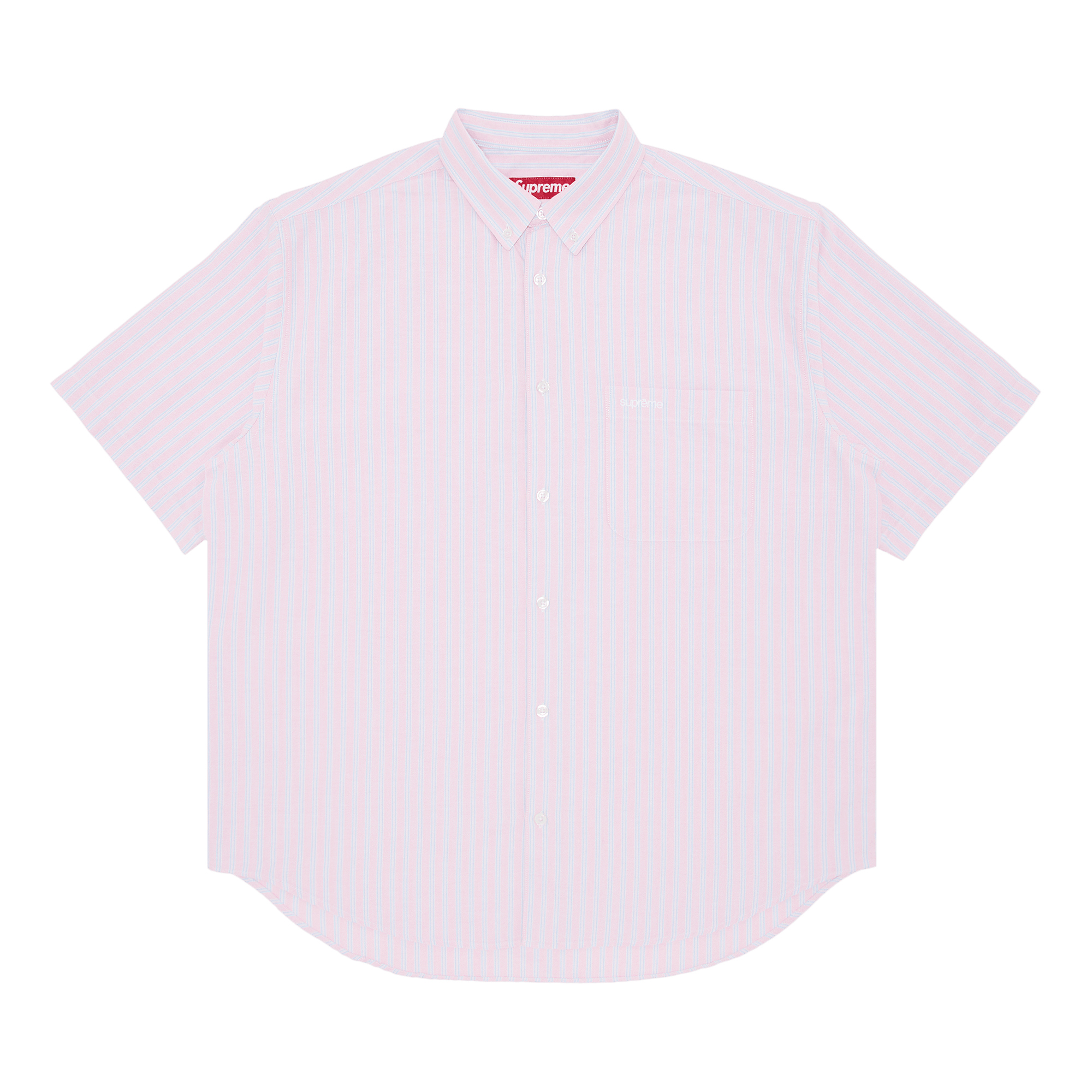 Supreme Loose Fit Oxford Short-Sleeve Shirt 'Pink Stripe'