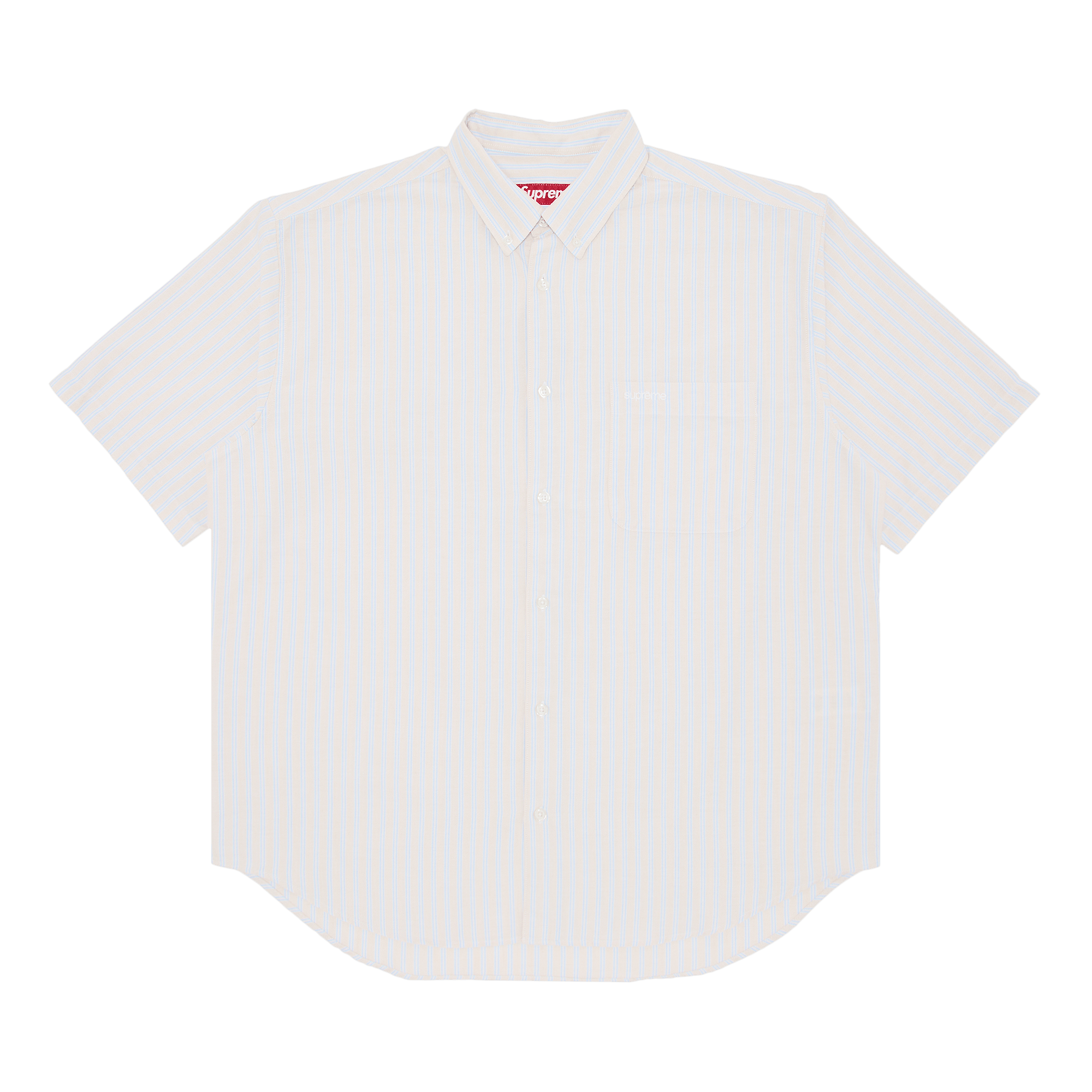 Supreme Loose Fit Oxford Short-Sleeve Shirt 'Light Tan Stripe'