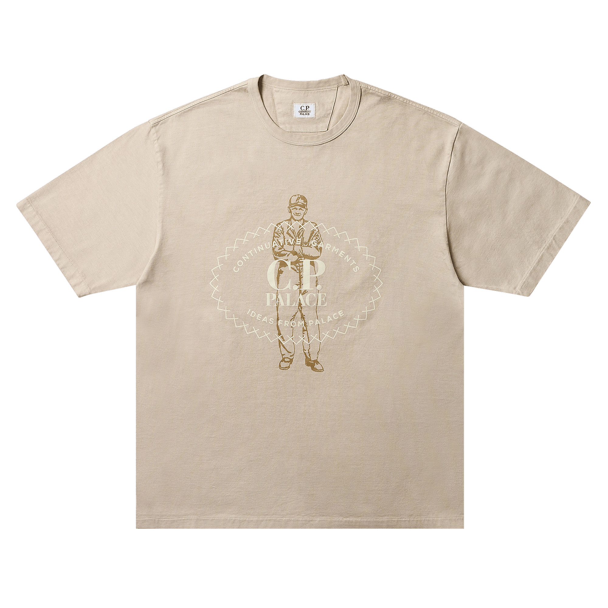 Palace x C.P. Company Mercerized Jersey 30/2 Twisted T-Shirt 'Stone'