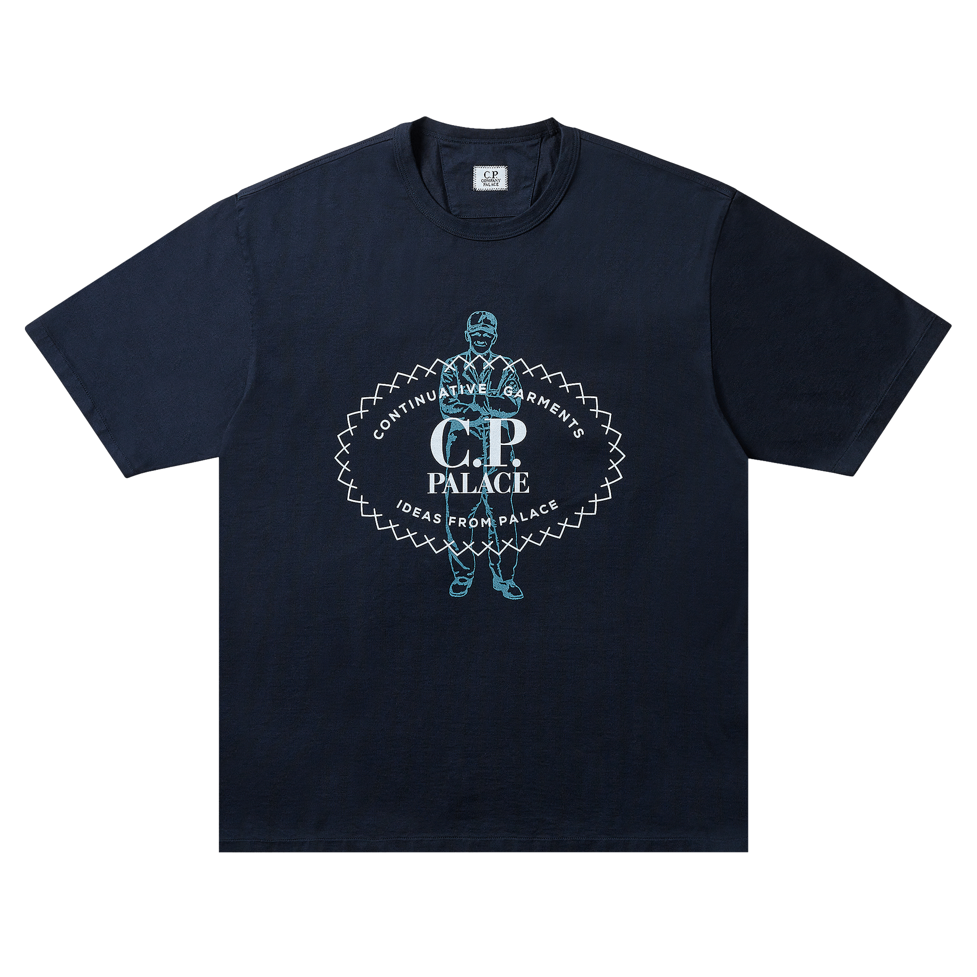 Palace x C.P. Company Mercerized Jersey 30/2 Twisted T-Shirt 'Navy'