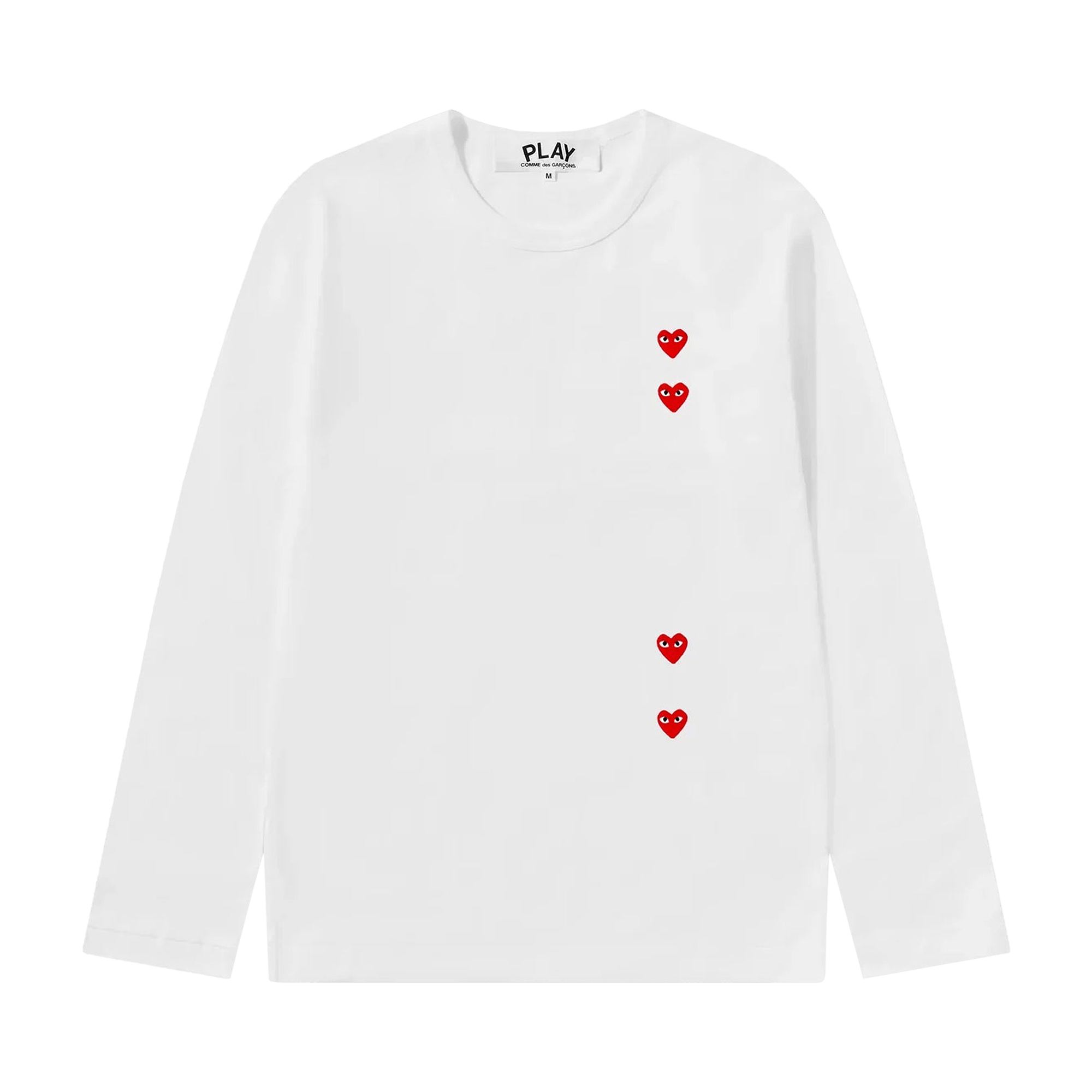 Comme des Garçons PLAY Multi Heart Long-Sleeve 'White/Red'