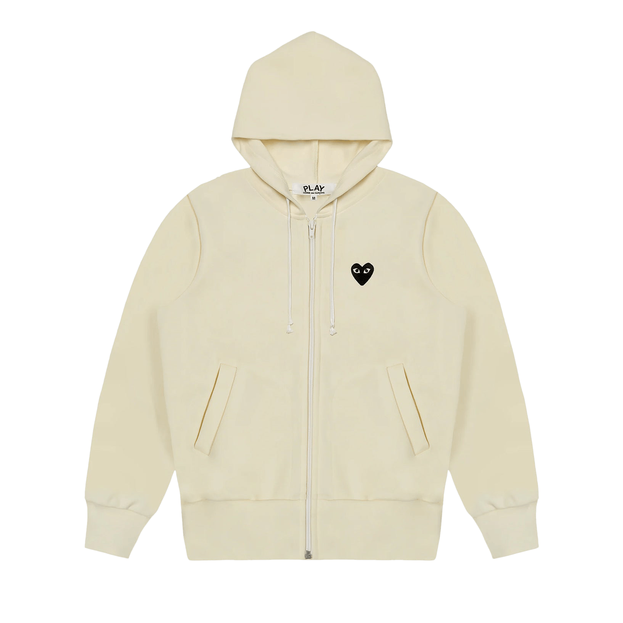 Comme des Garçons PLAY Zip-Up Sweatshirt 'White/Black'