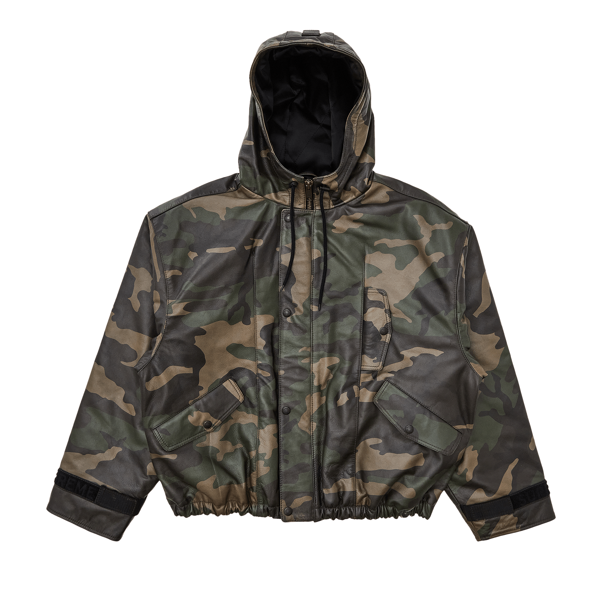 Supreme x Martithé + François Girbaud Hooded Leather Flight Bomber Jacket 'Woodland Camo'