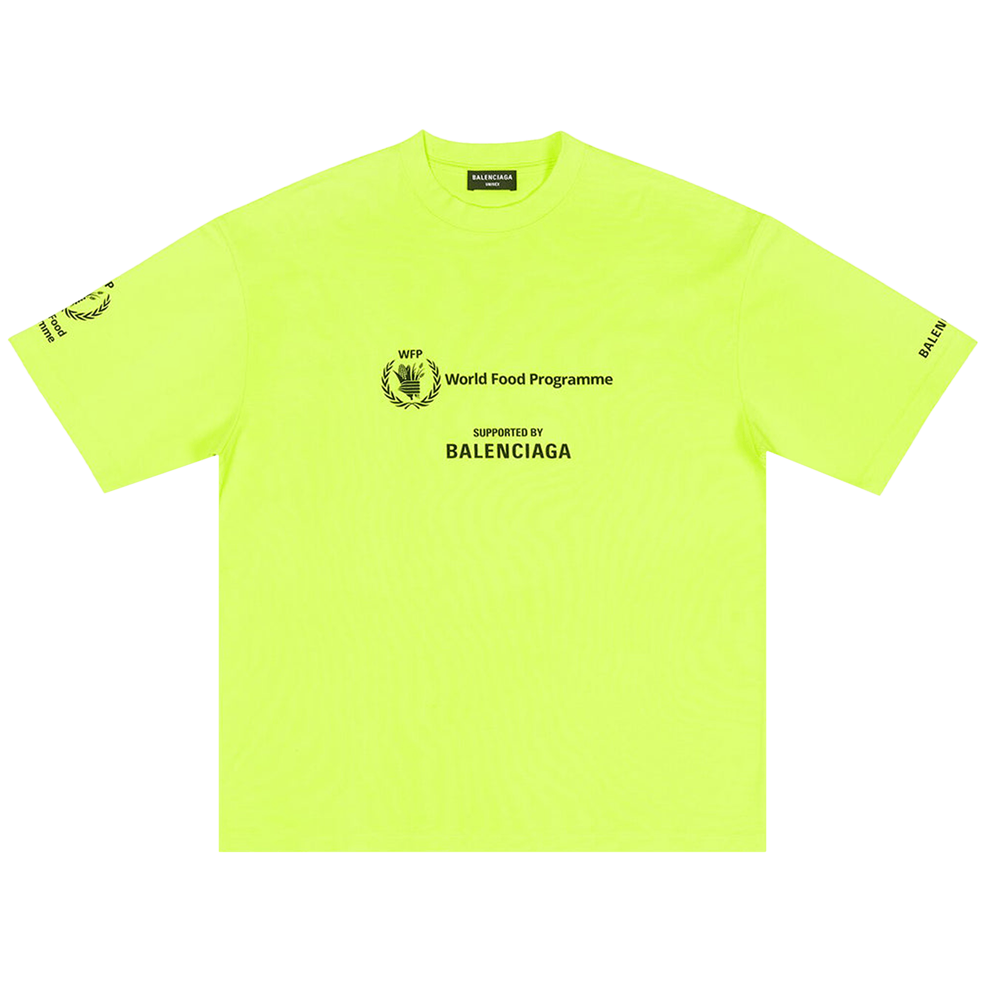 Balenciaga World Food Programme Graphic T-Shirt 'Fluorescent Yellow/Black'