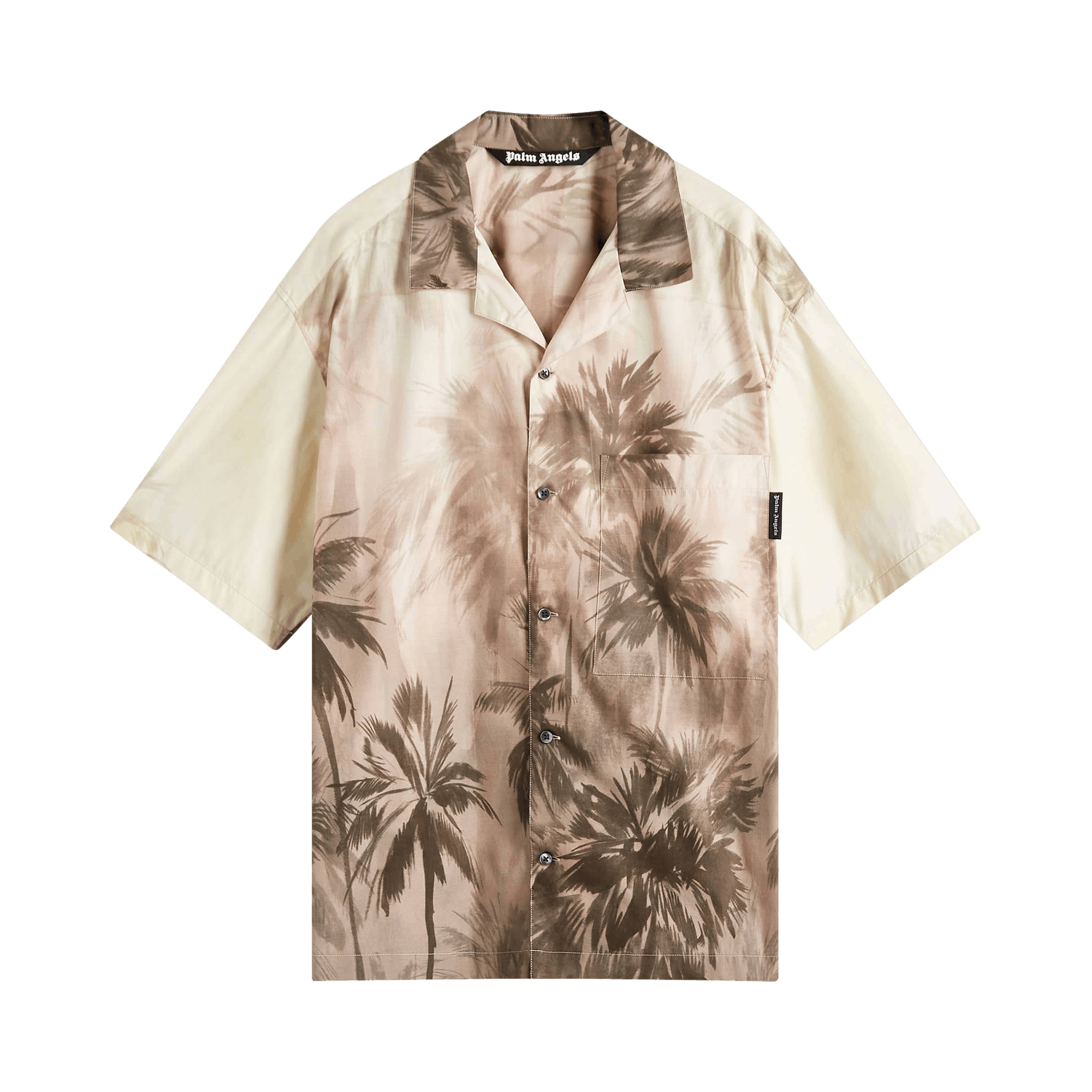 Palm Angels Sunset Palms Bowling Shirt 'Beige'