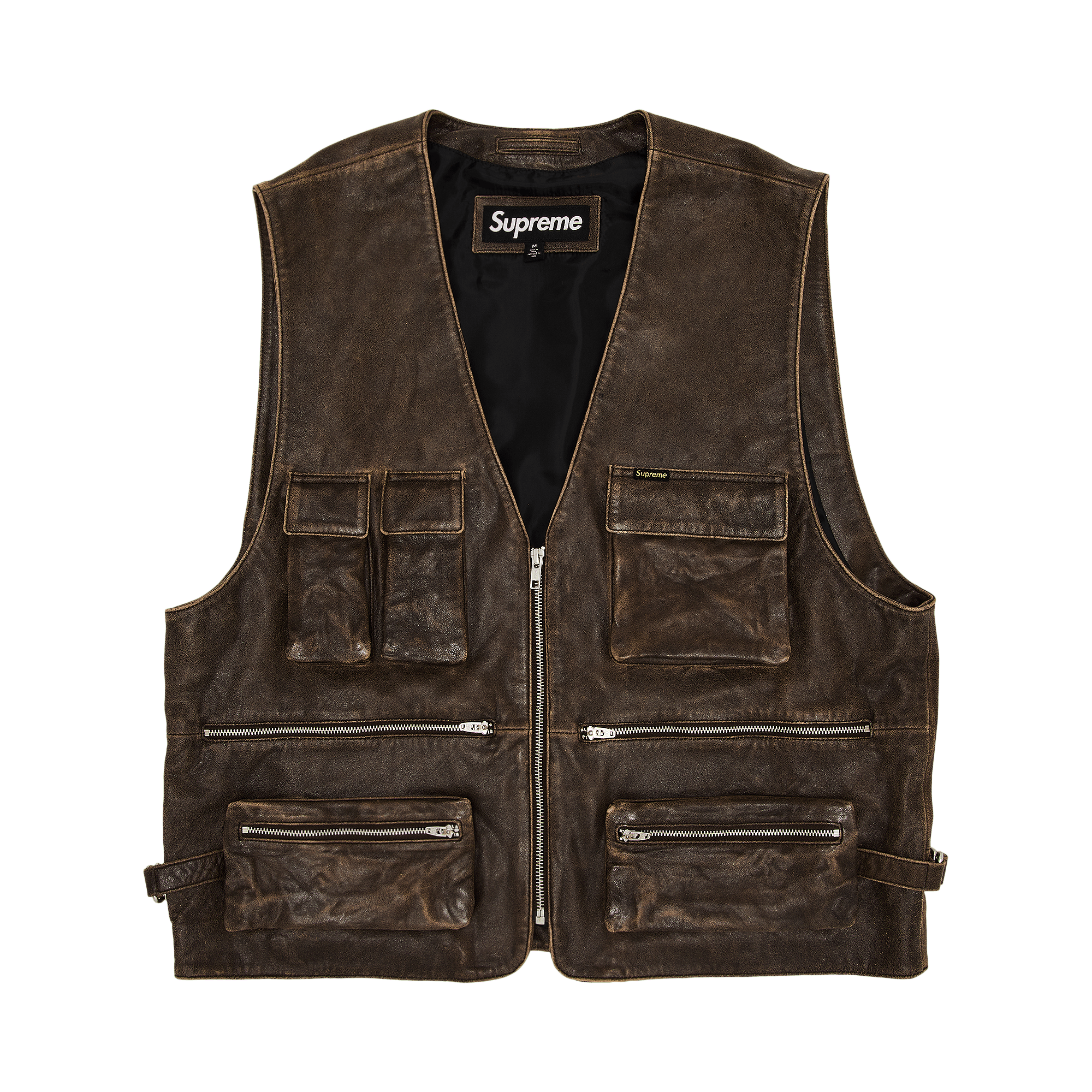 Supreme Leather Cargo Vest 'Brown'